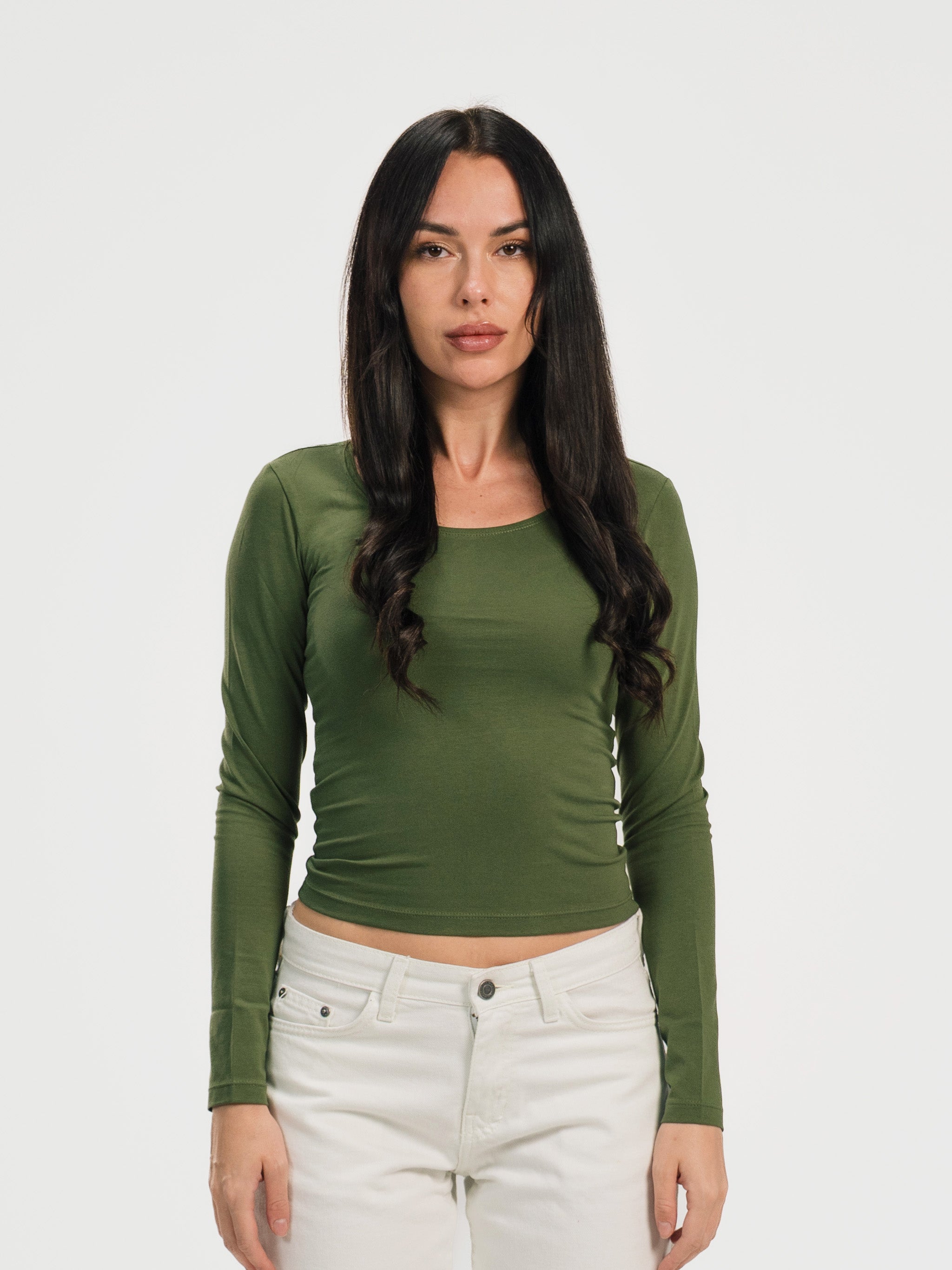 U-SHAPED LONG SLEEVE TOP
