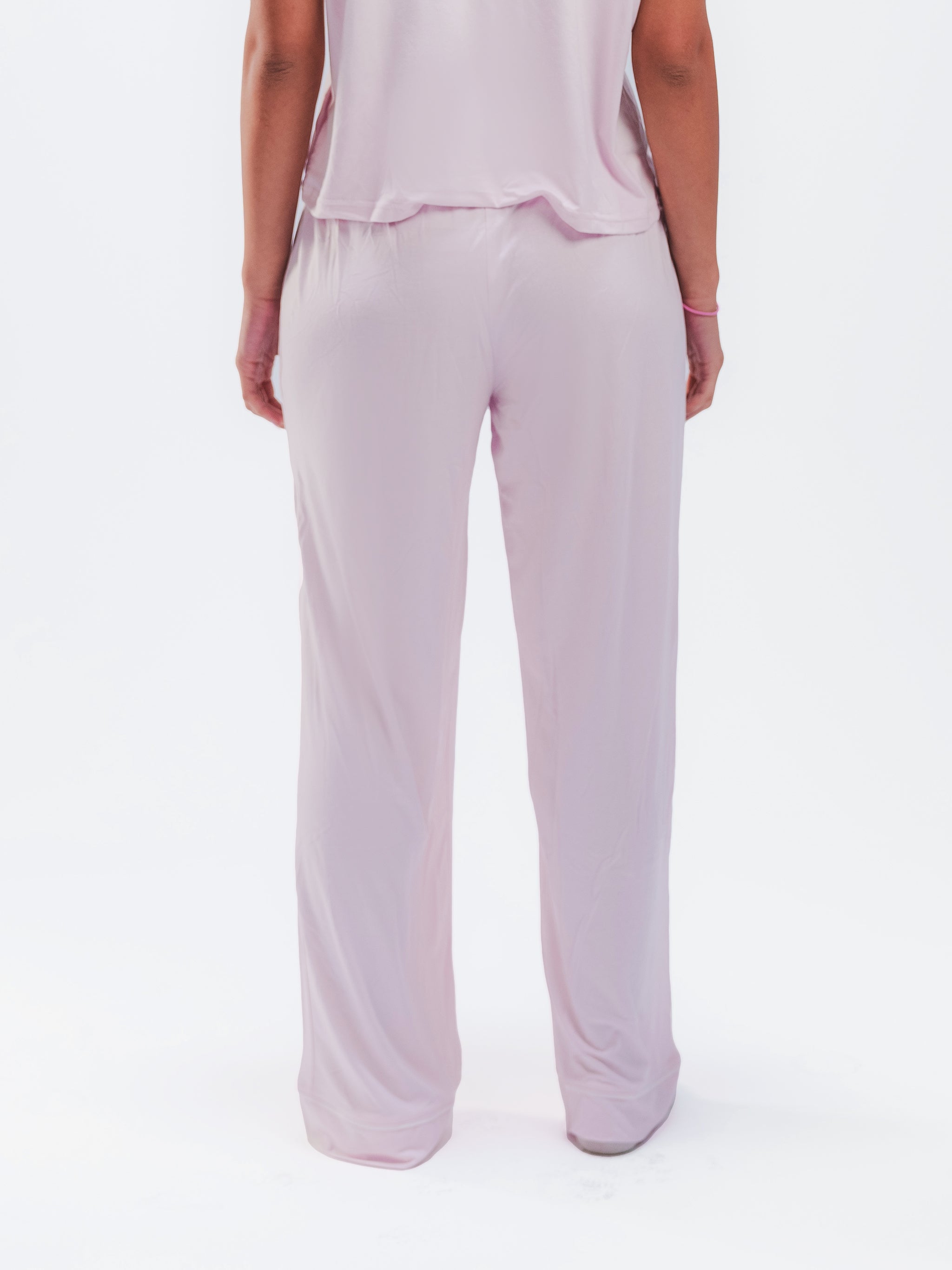 BABY PINK PIPED SHORT SLEEVE & PANTS SET