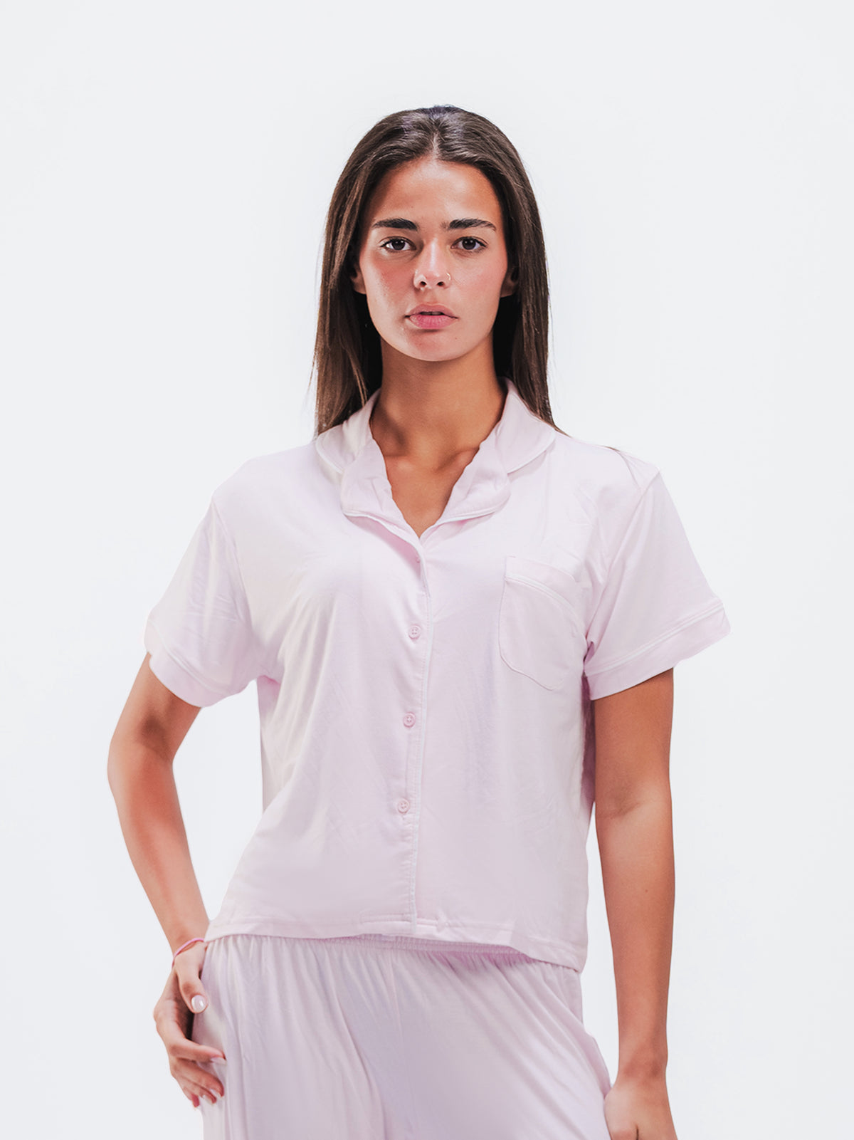 PIPED SHORT SLEEVE & PANTS SET