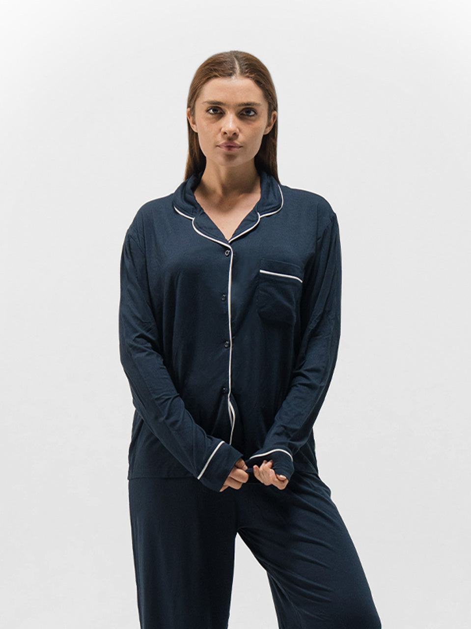 PIPED LONG SLEEVE & PANTS SET