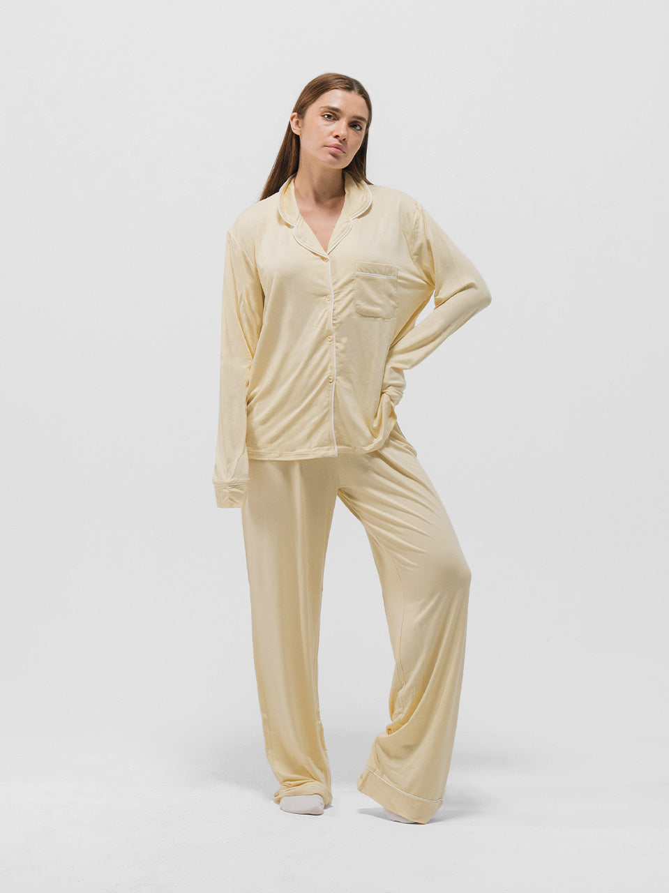 PIPED LONG SLEEVE & PANTS SET