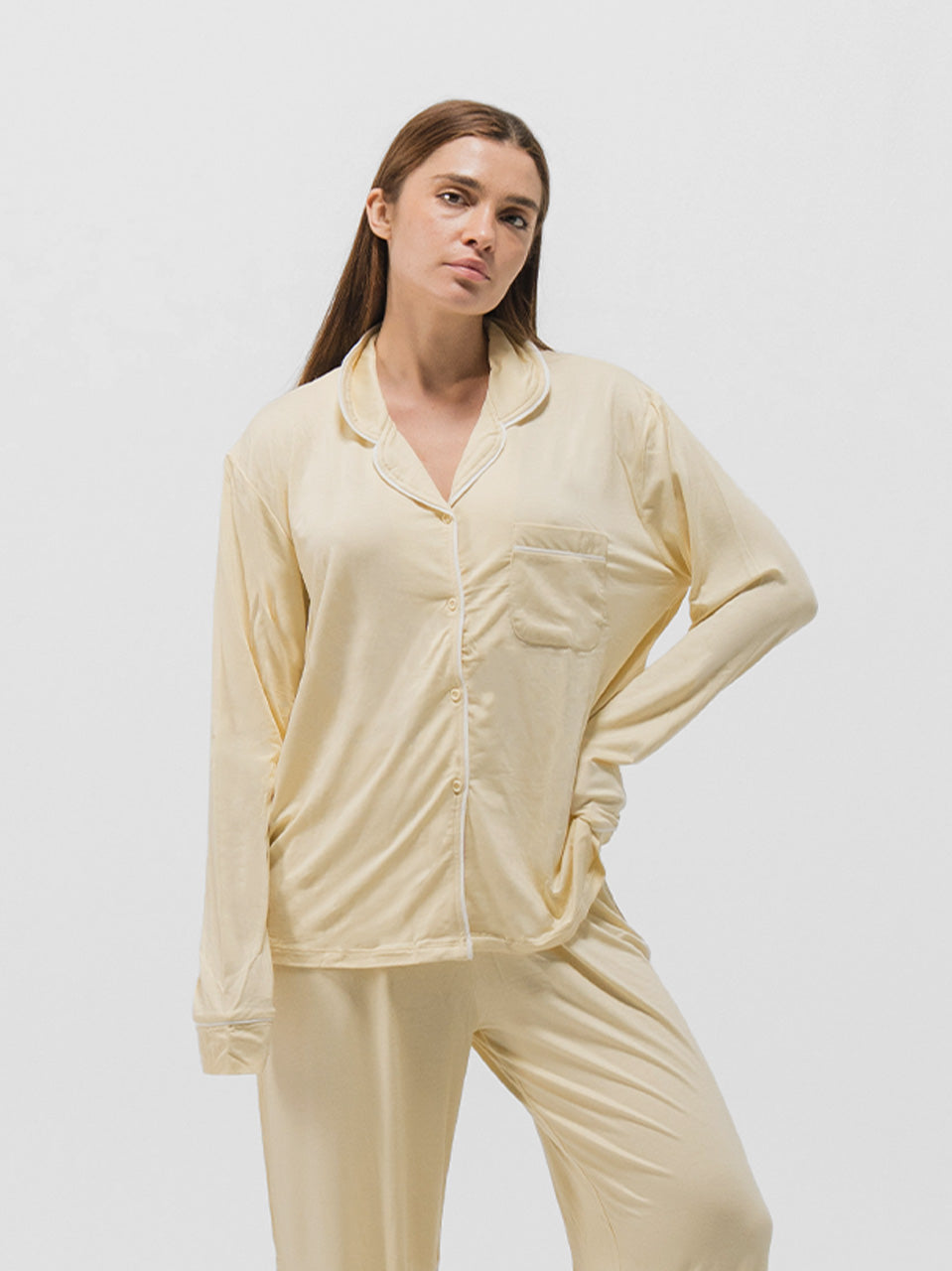 PIPED LONG SLEEVE & PANTS SET