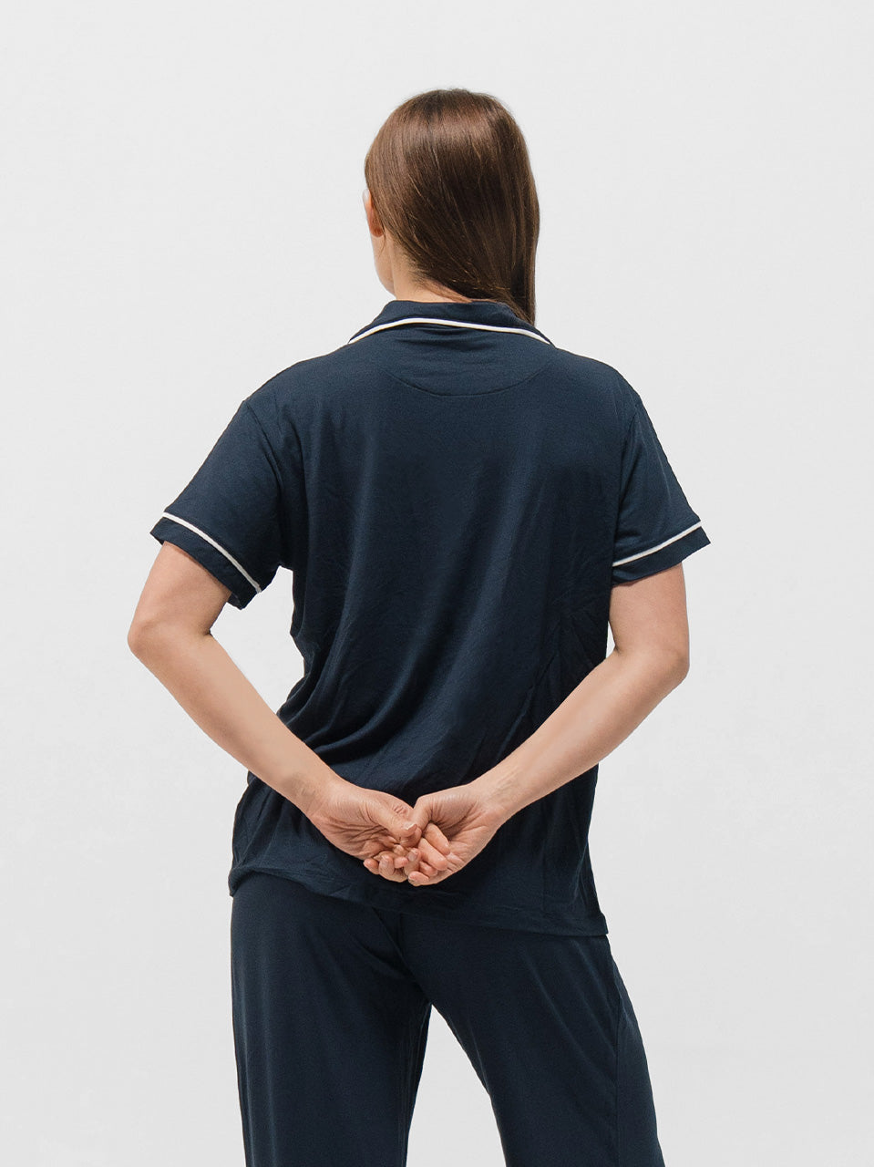 PIPED SHORT SLEEVE & PANTS SET