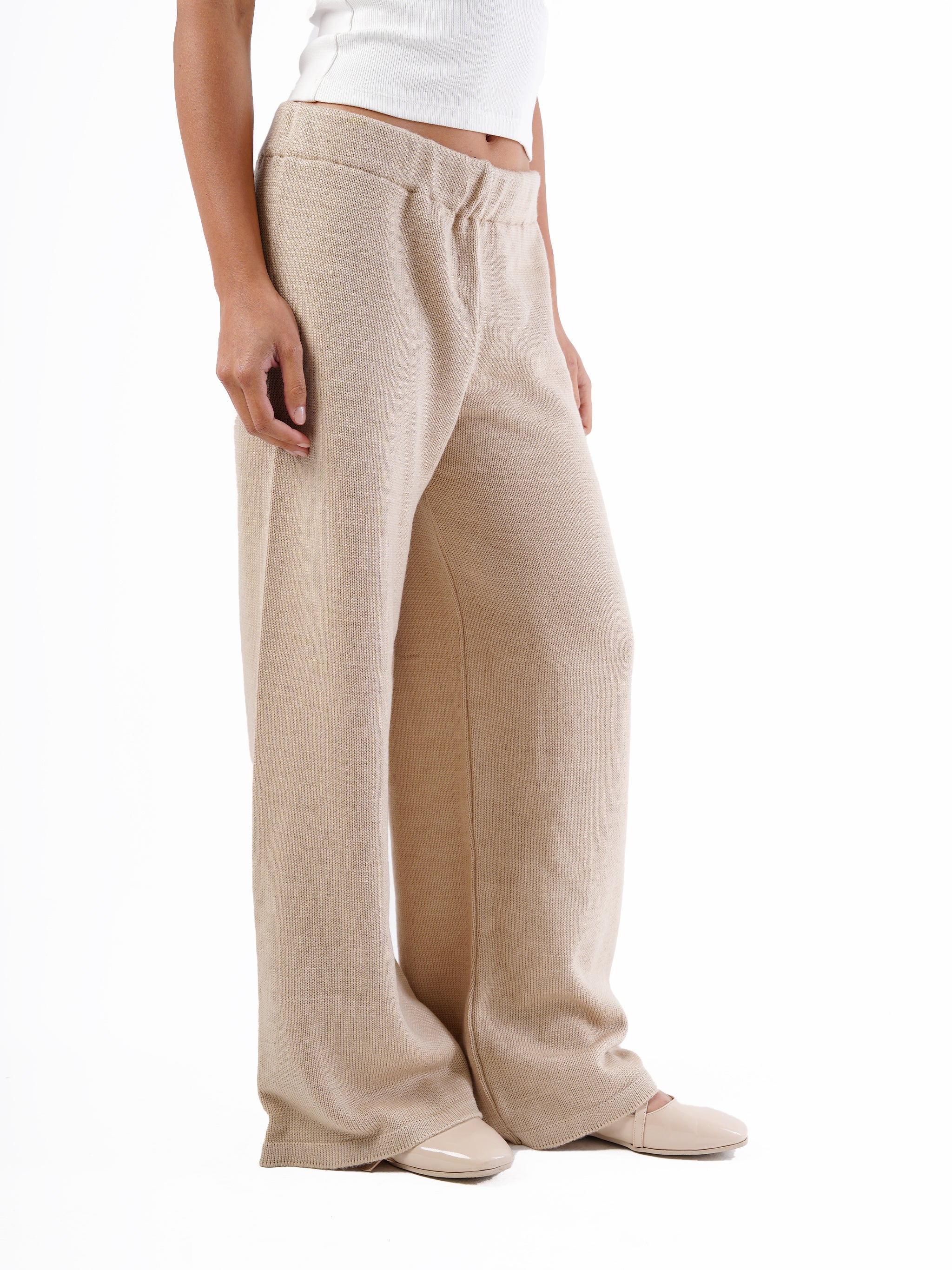 WIDE LEG KNIT PANTS