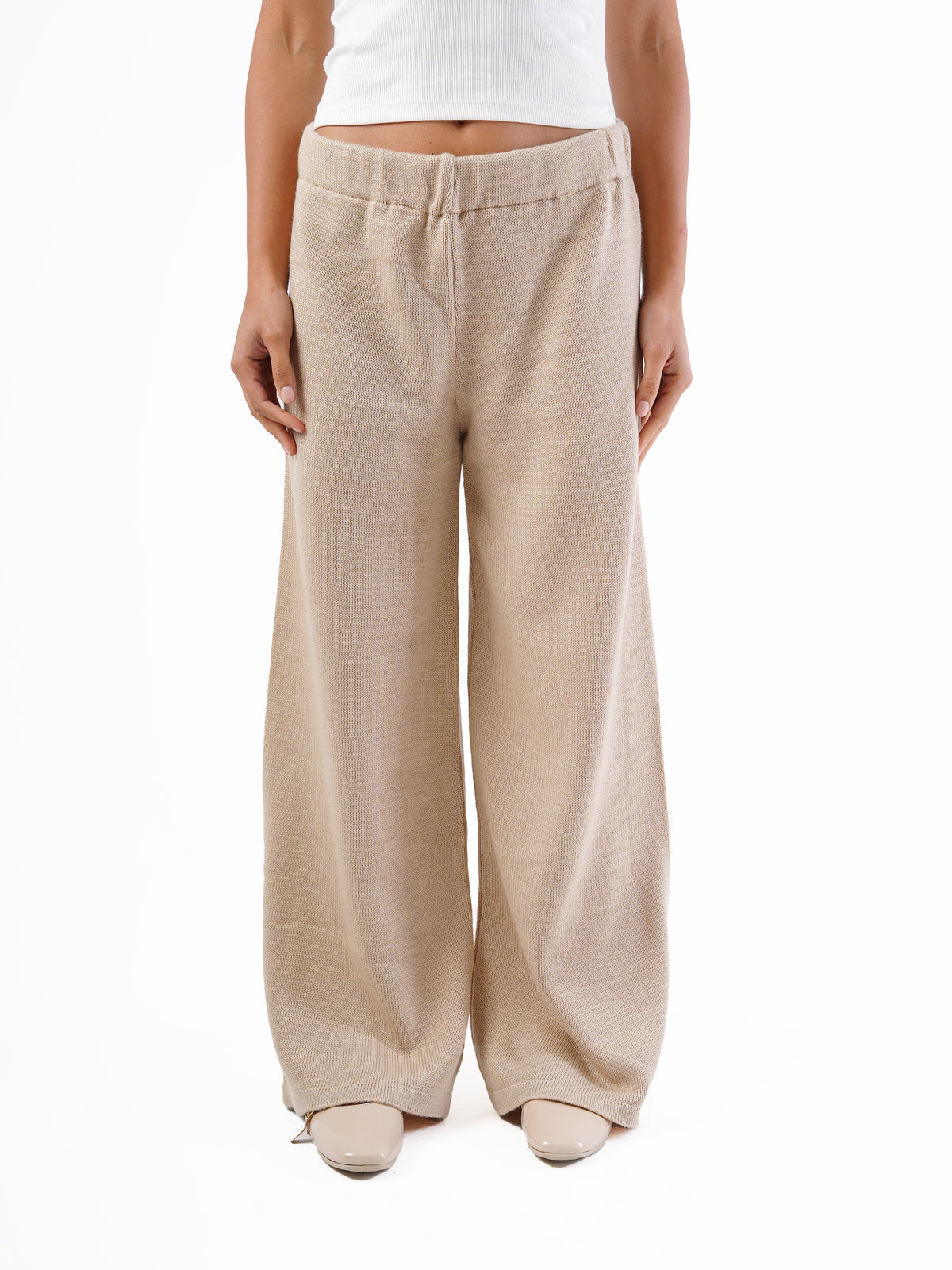 WIDE LEG KNIT PANTS