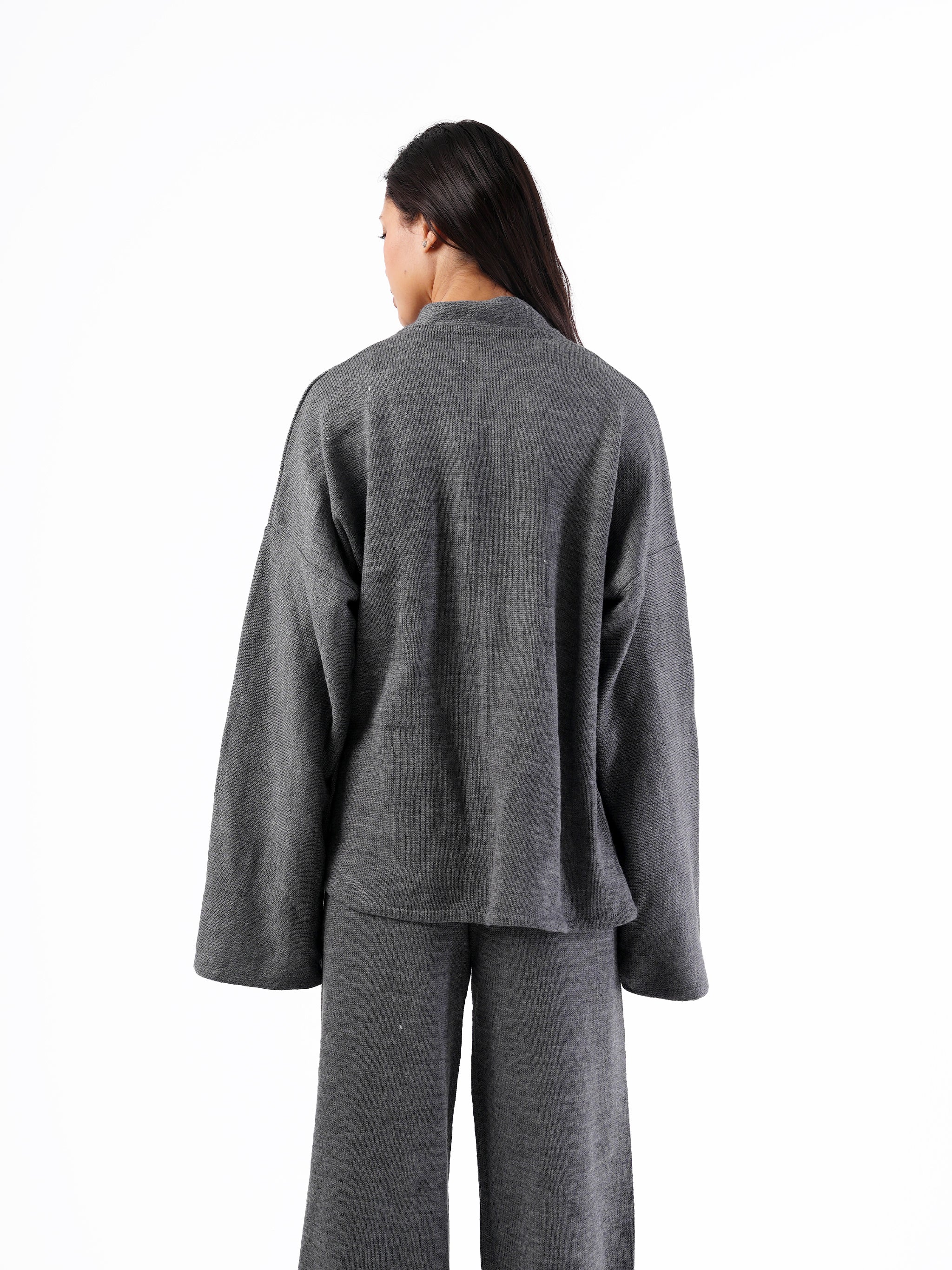 KNIT SHORT WRAP CARDIGAN