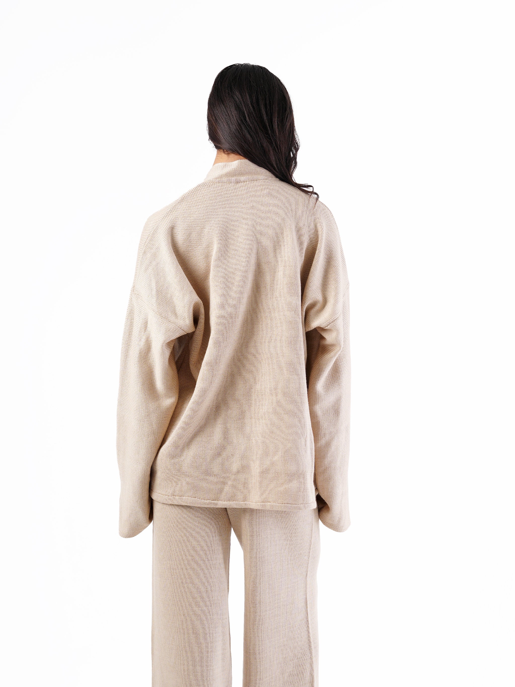 KNIT SHORT WRAP CARDIGAN