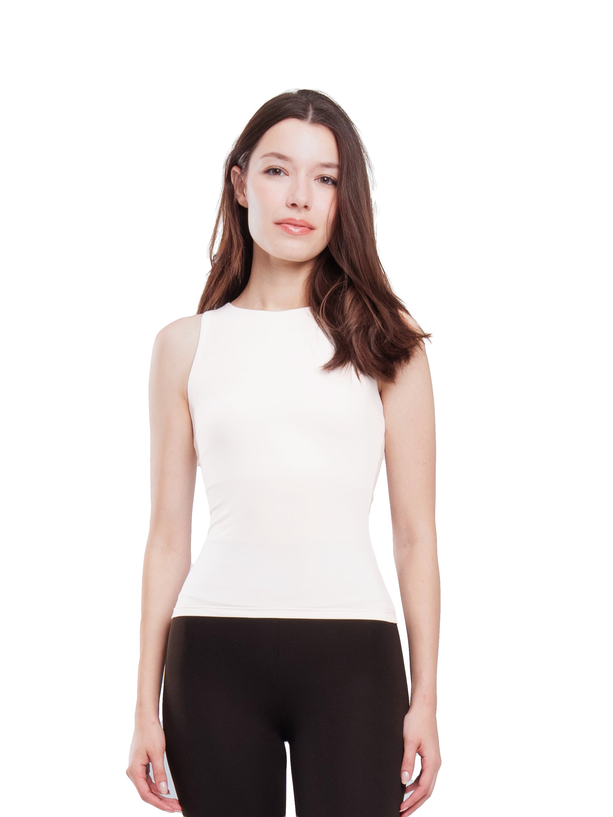 OFF-WHITE MICROFIBER CREWNECK TANK TOP