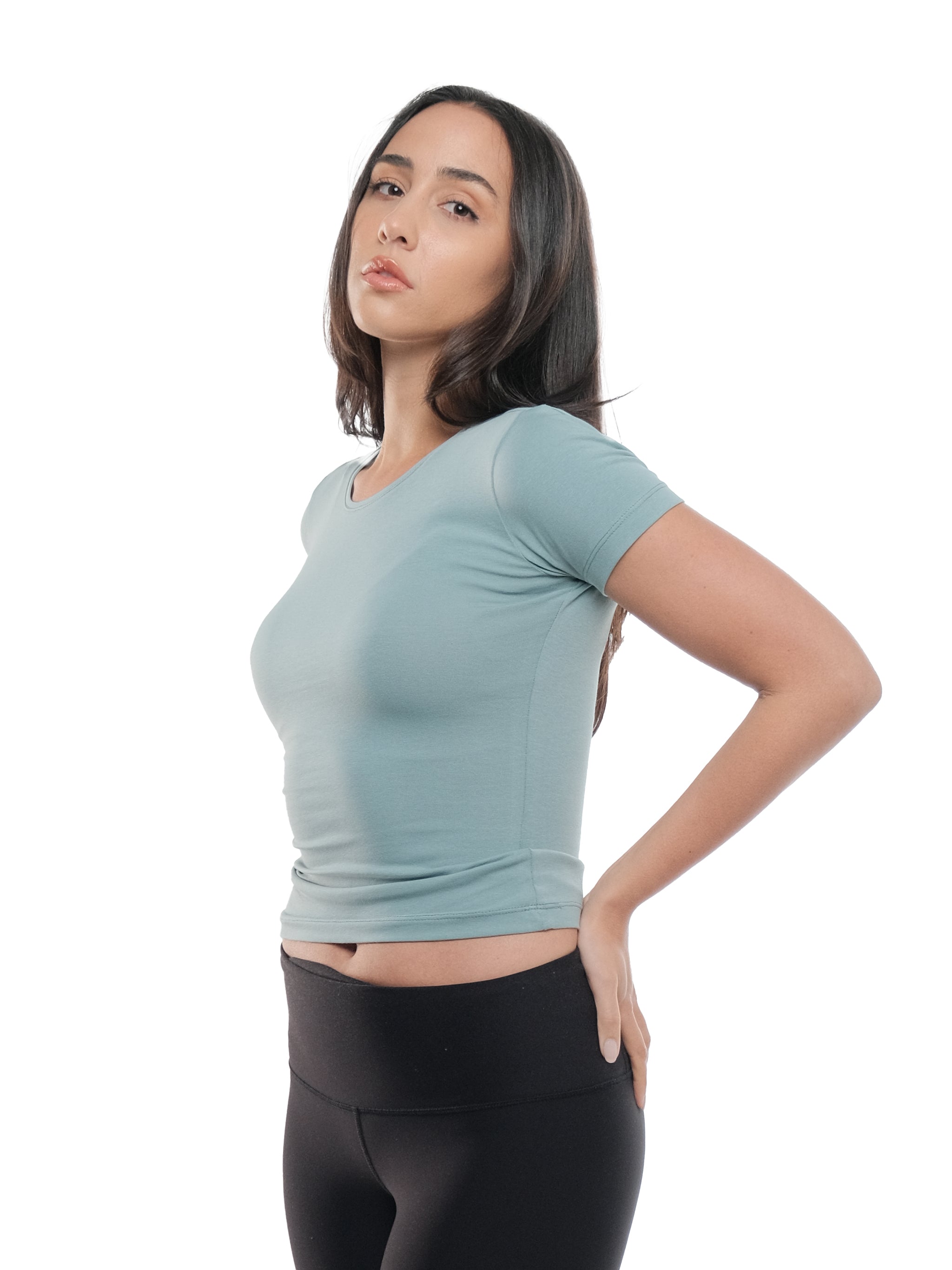 POWDER BLUE SHORT SLEEVE TOP