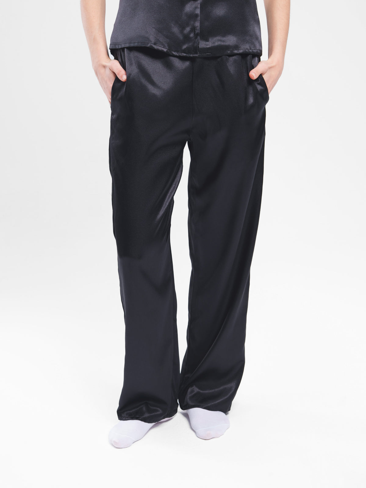 SATIN BUTTON UP SET