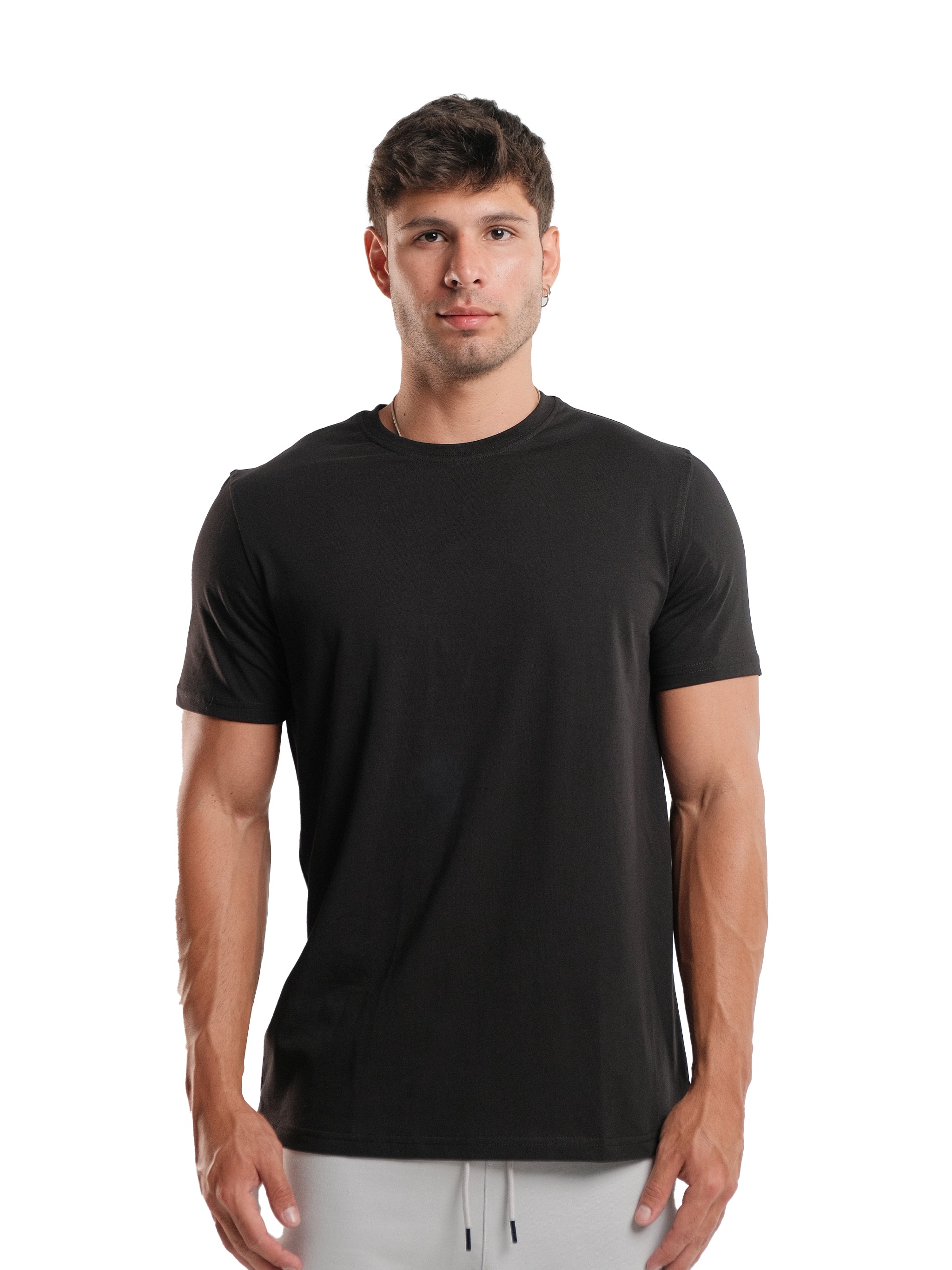 BLACK MEN'S REGULAR FIT T-SHIRT