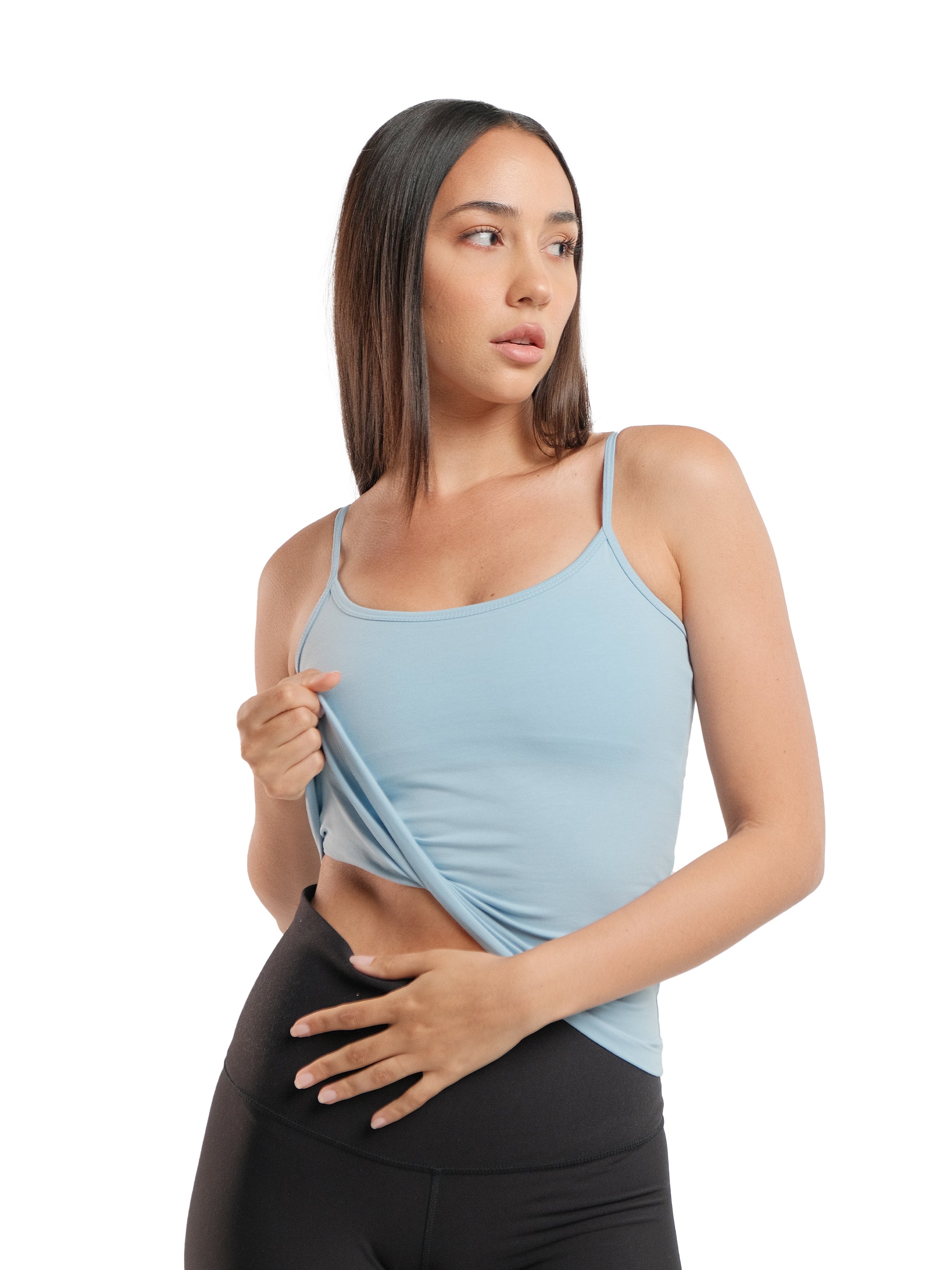 BABY BLUE SPAGHETTI STRAP TANK TOP