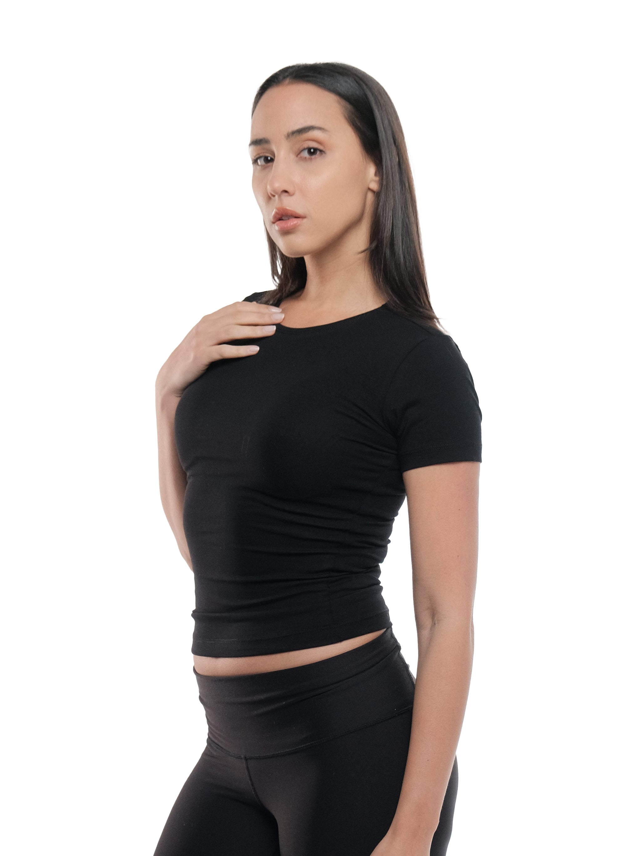 BLACK SHORT SLEEVE TOP