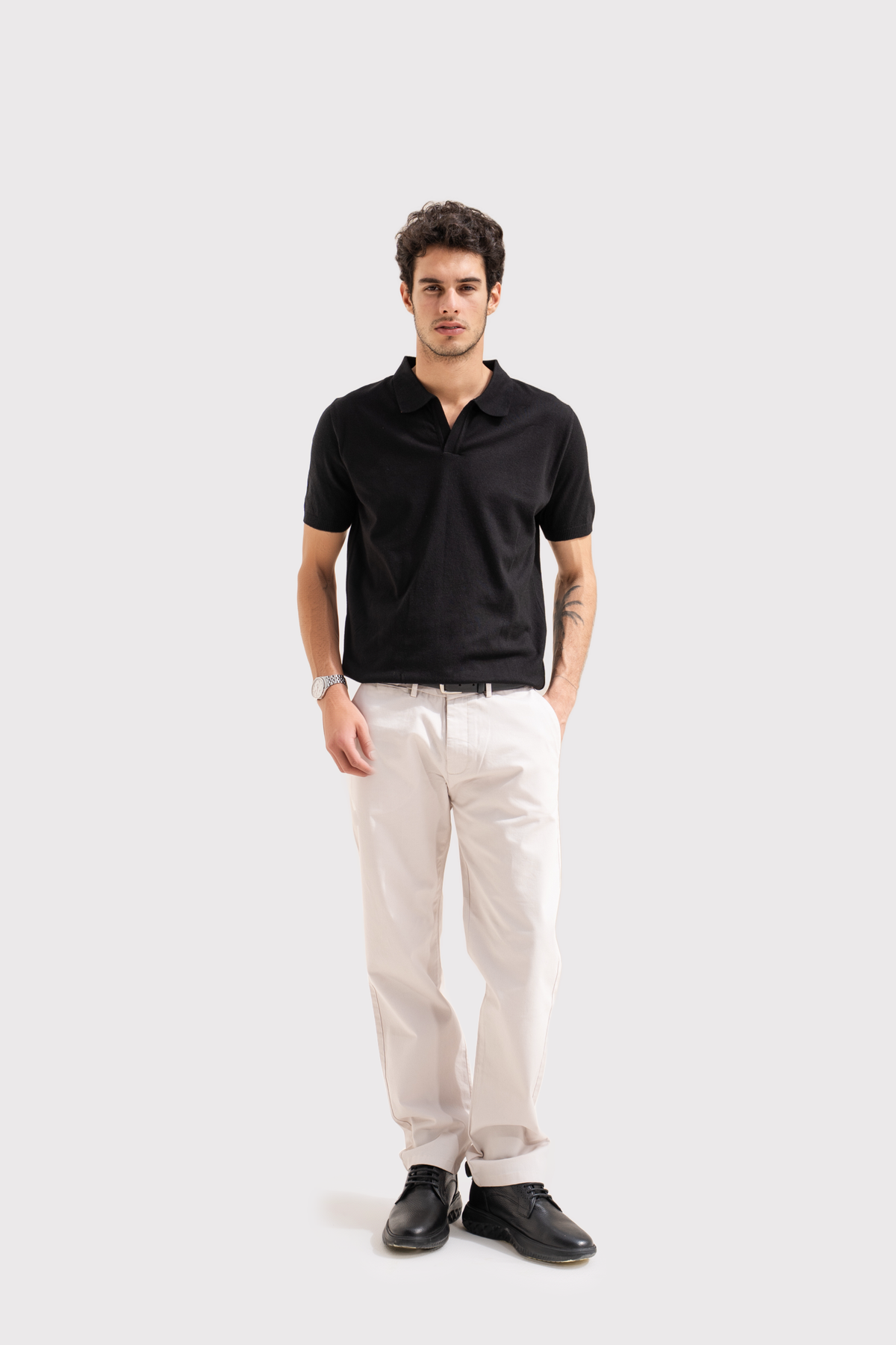 KNITTED MENS POLO SHIRT