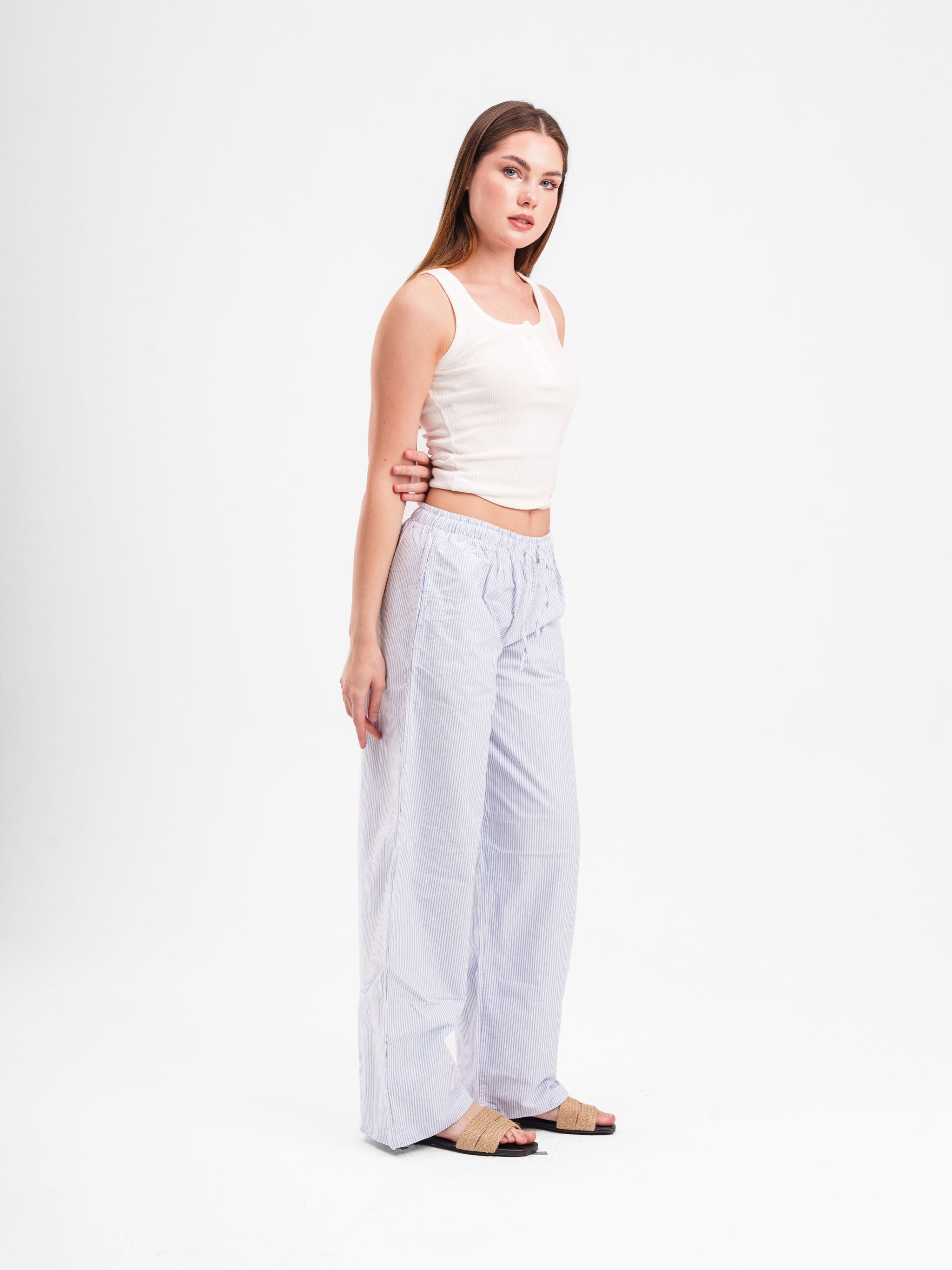 STRIPED LINEN PANTS
