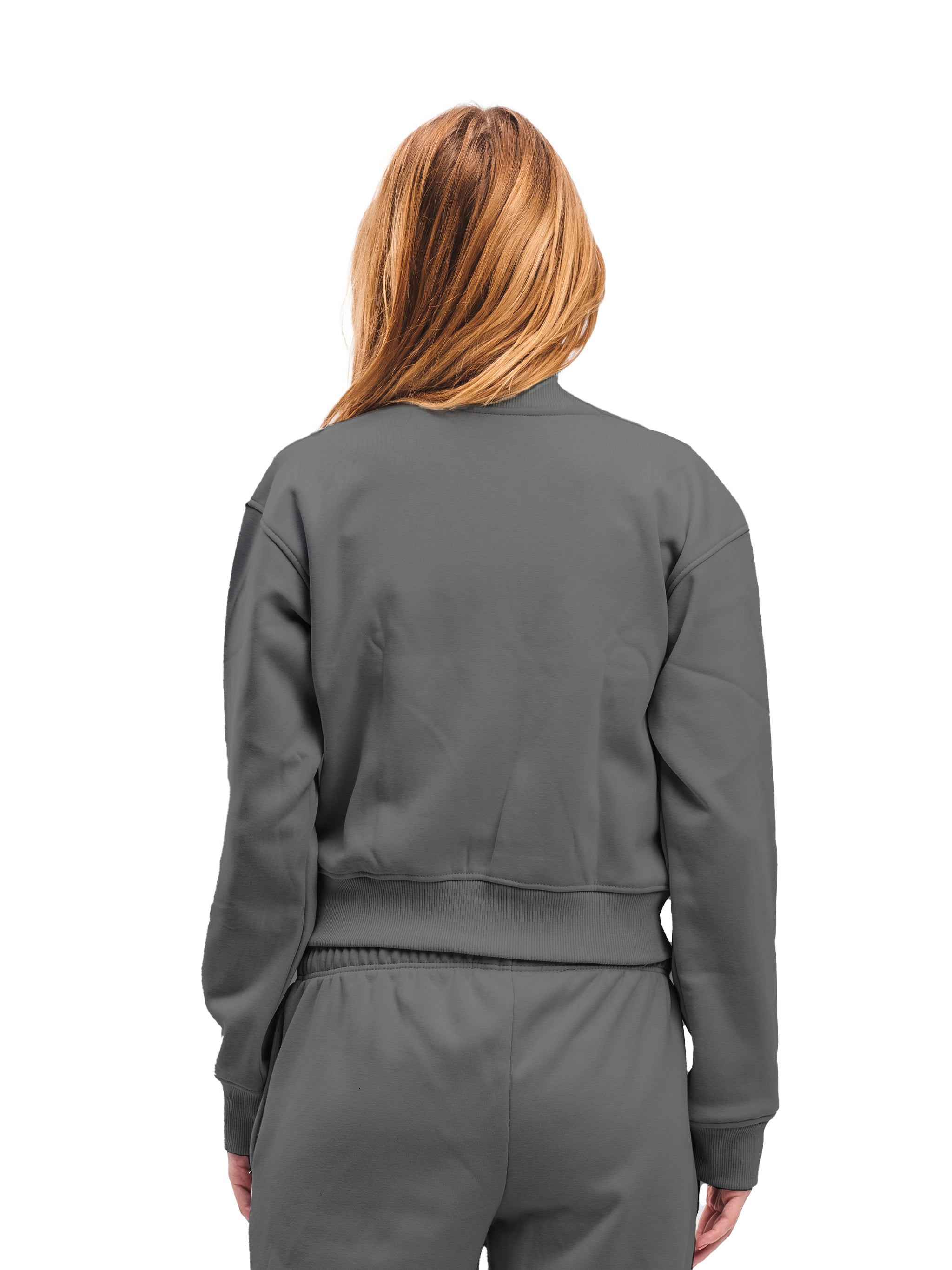 CHARCOAL CROPPED ZIP UP