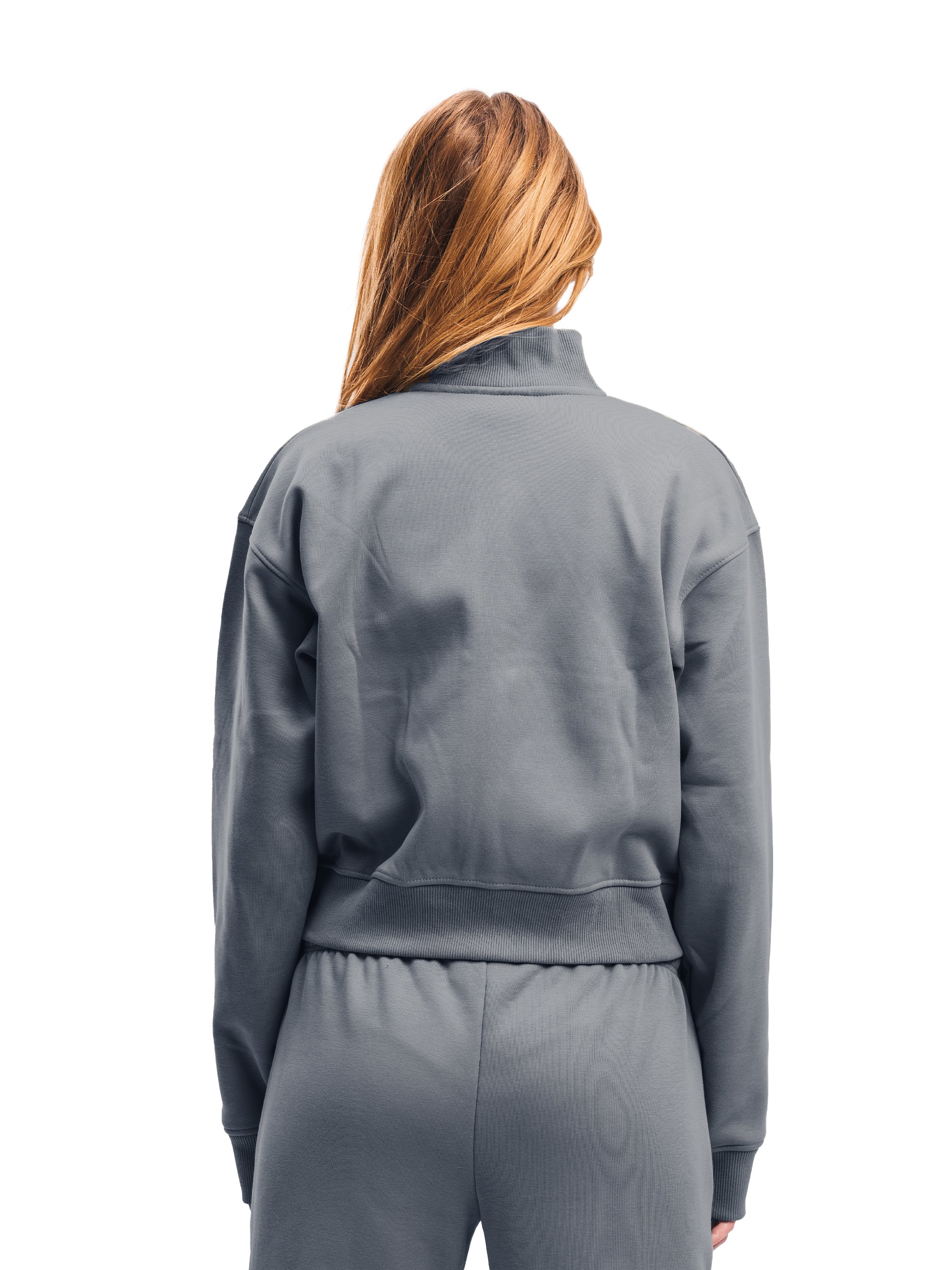 COOL GREY CROPPED ZIP UP