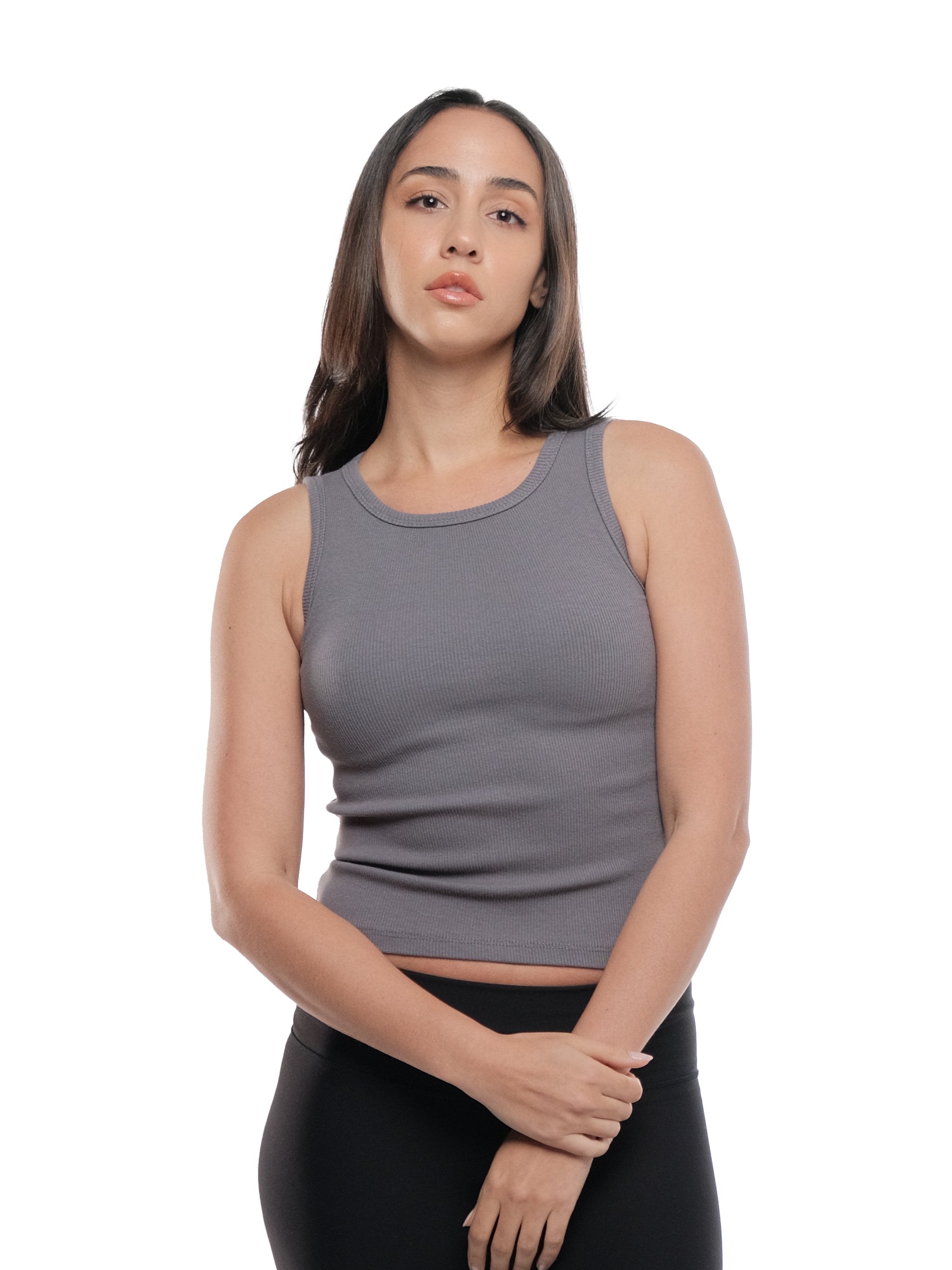 DARK GREY CREWNECK TANK TOP