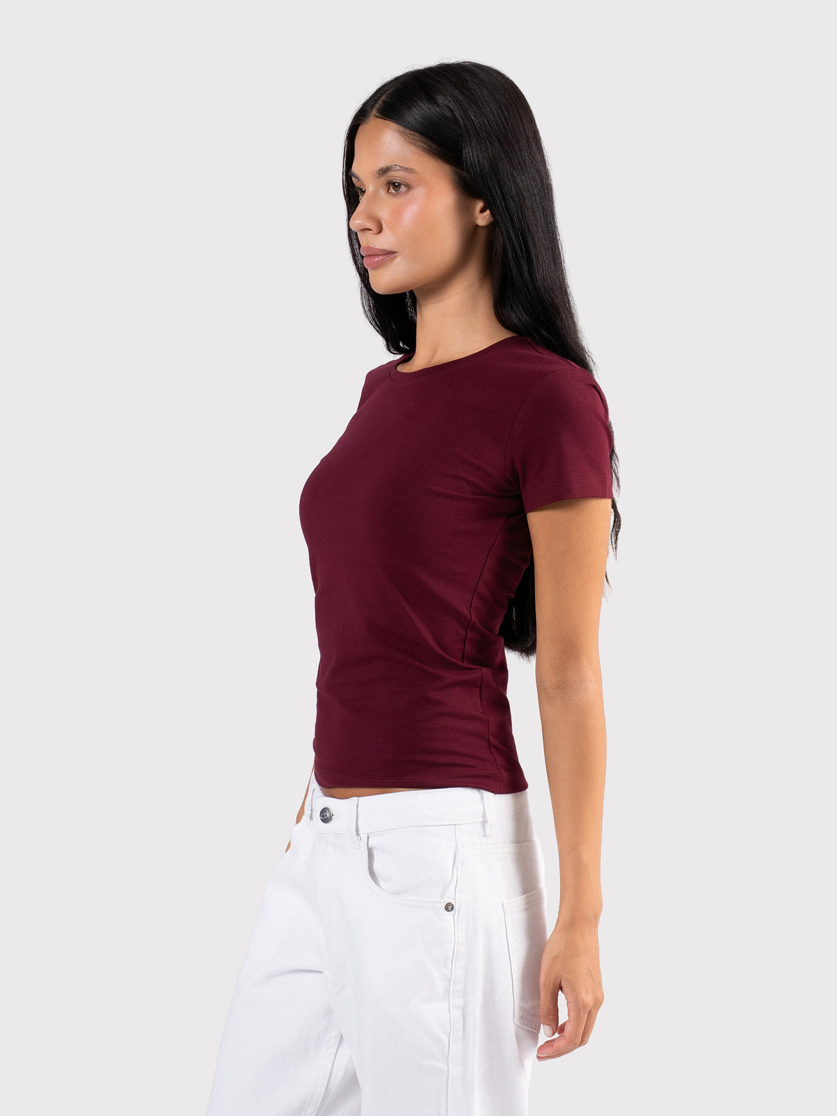SHORT SLEEVE TOP BURGUNDY