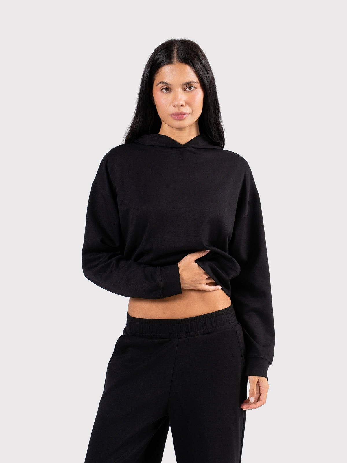BREATHABLE HOODIE WITHOUT LINING BLACK