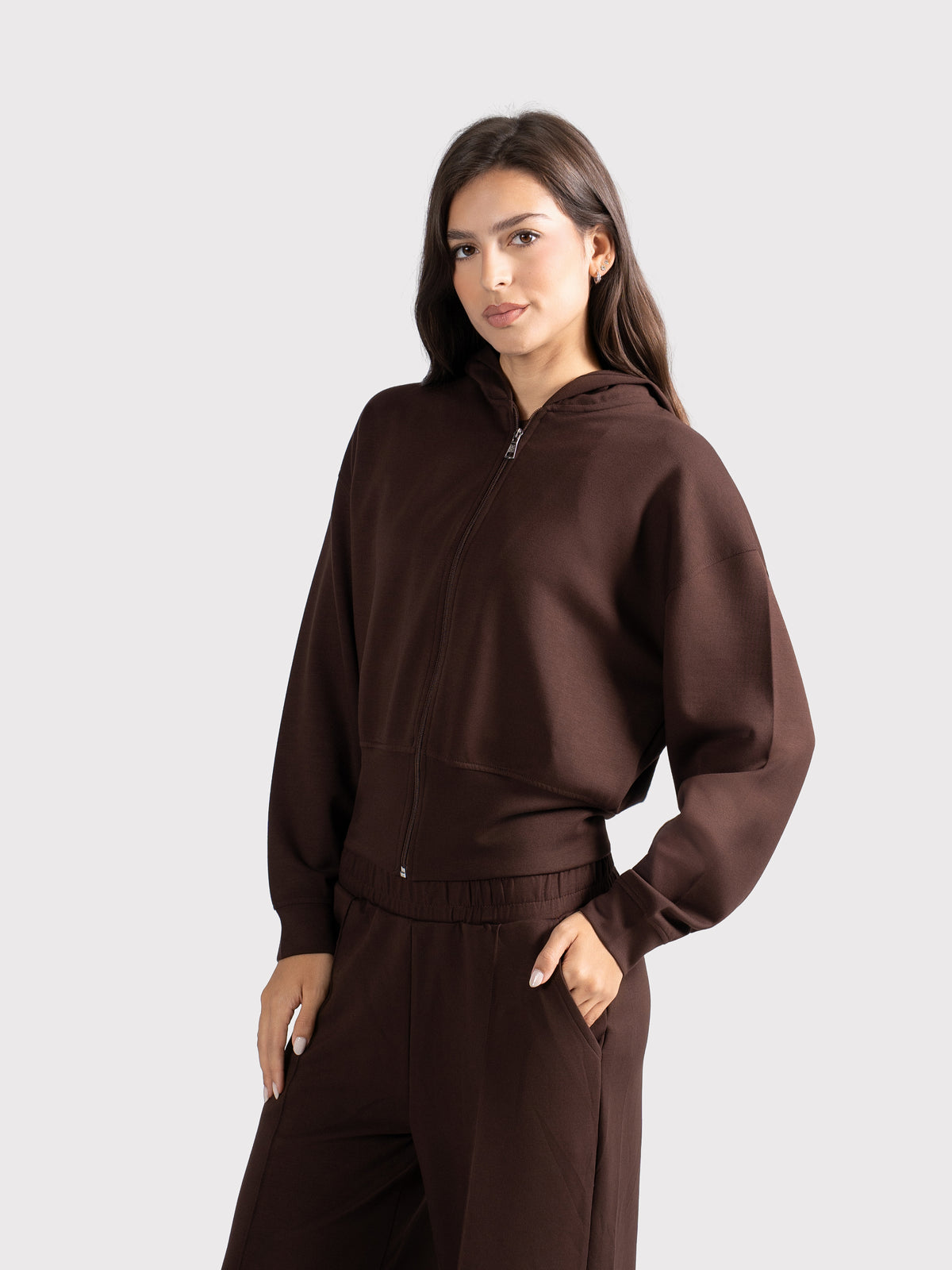BREATHABLE ZIP-UP BROWN