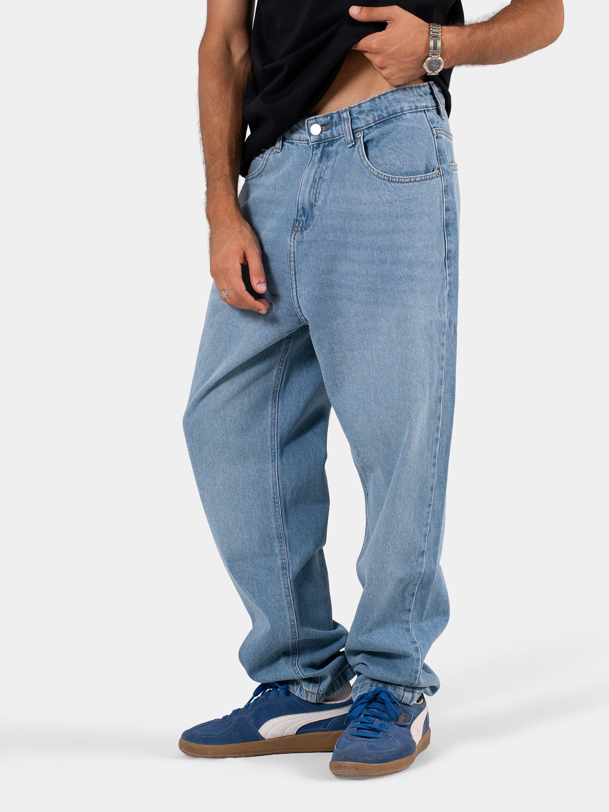 MEN'S RELAXED FIT JEANS LIGHT-BLUE 2
