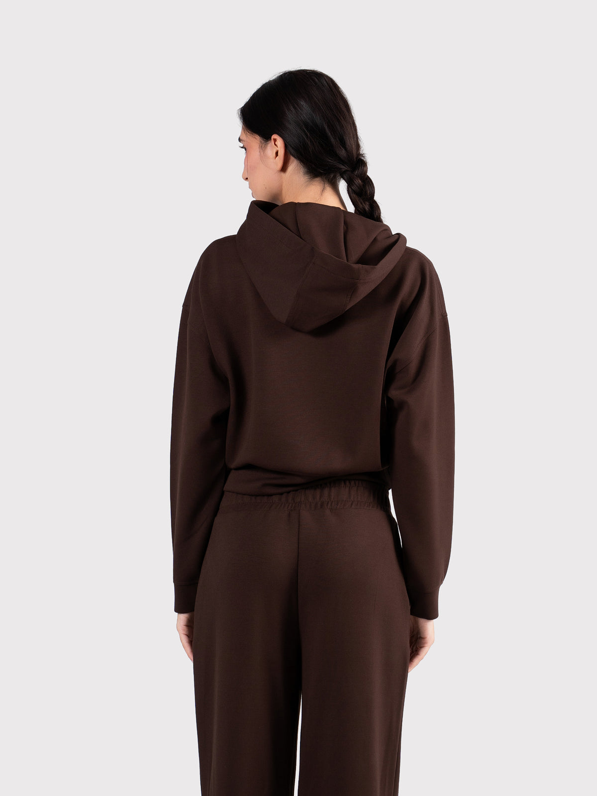 BREATHABLE HOODIE WITHOUT LINING BROWN