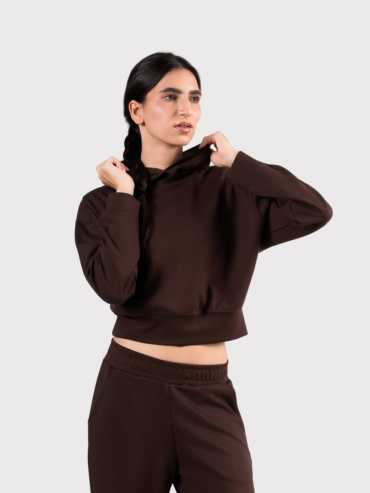 BREATHABLE HOODIE WITHOUT LINING BROWN