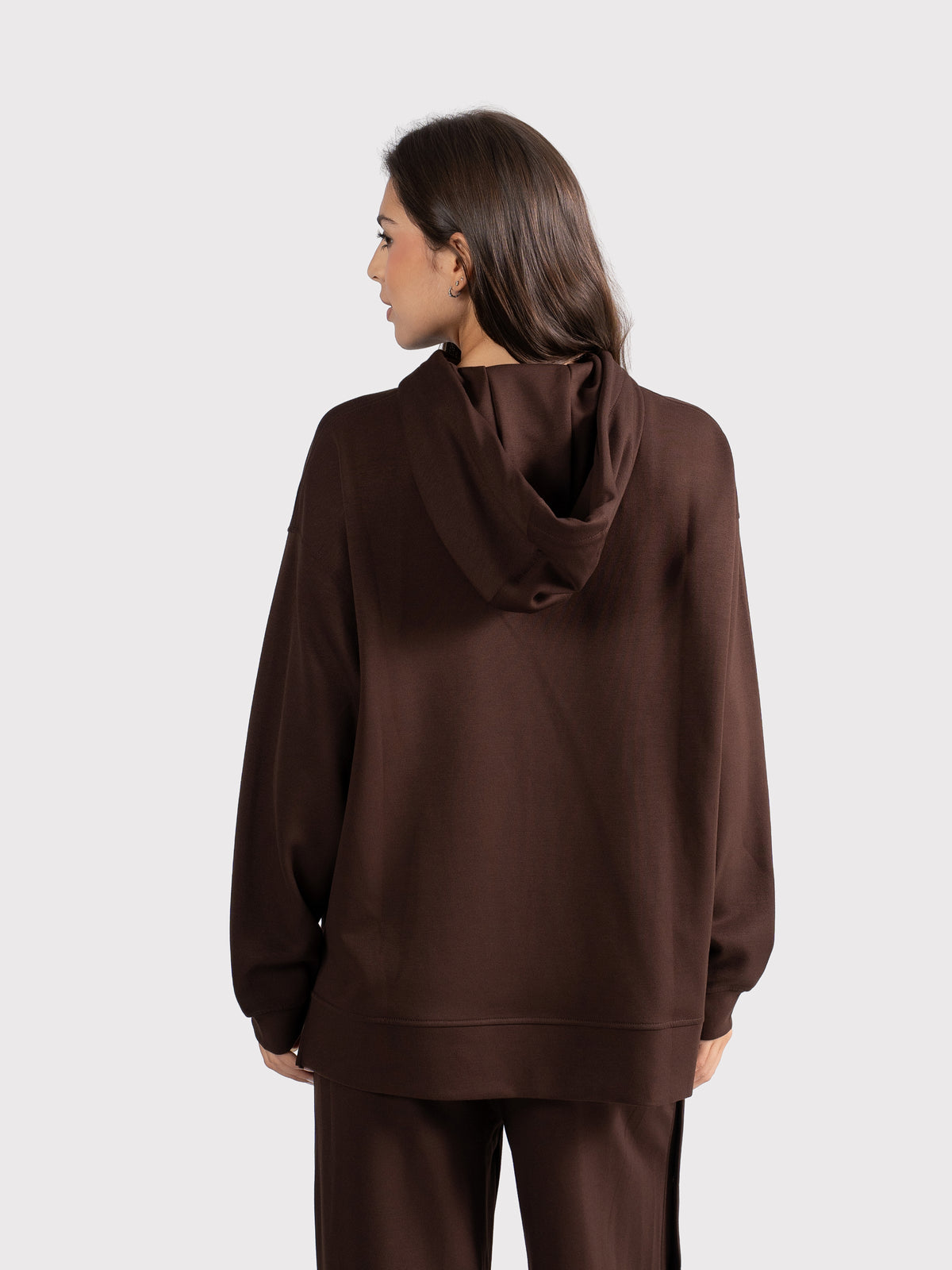 BREATHABLE OVERSIZED HOODIE - BROWN