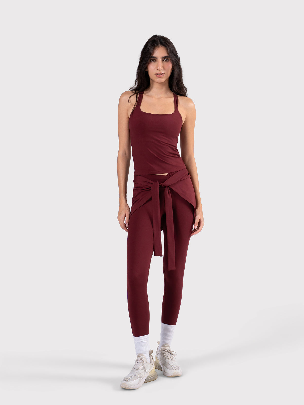 MOVE CROSSED BACK TANK BURGUNDY