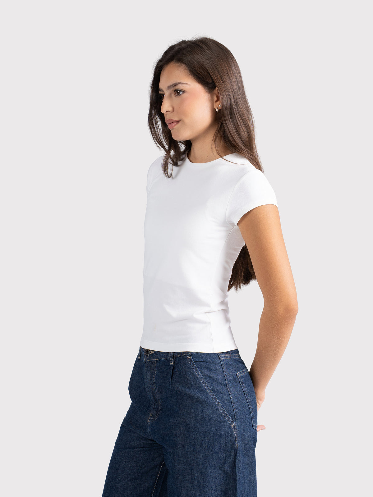 MICROFIBER BASIC SHORT SLEEVE TOP OFF-WHITE