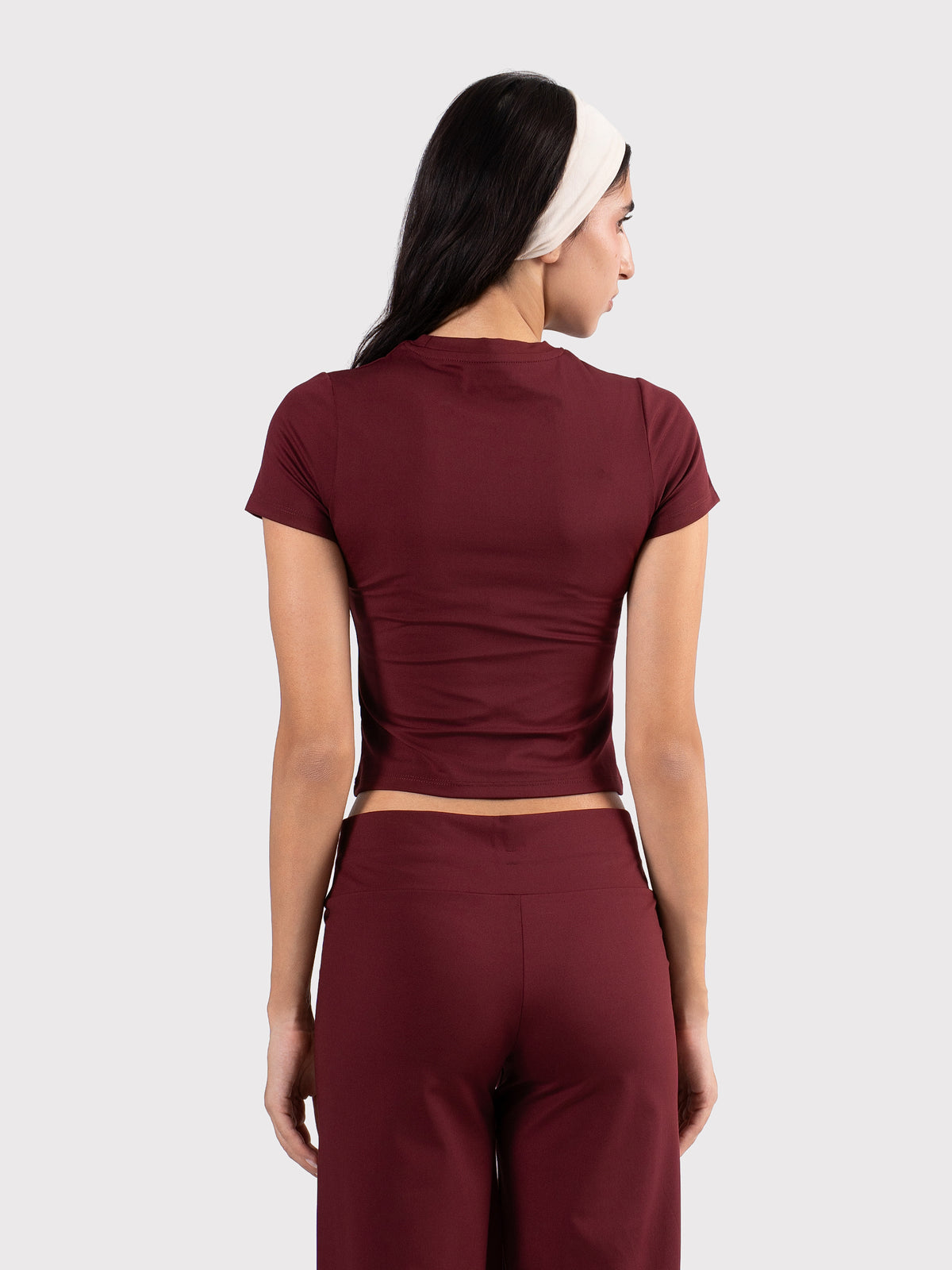WIDE LEG DRAWSTRING MOVE PANTS BURGUNDY