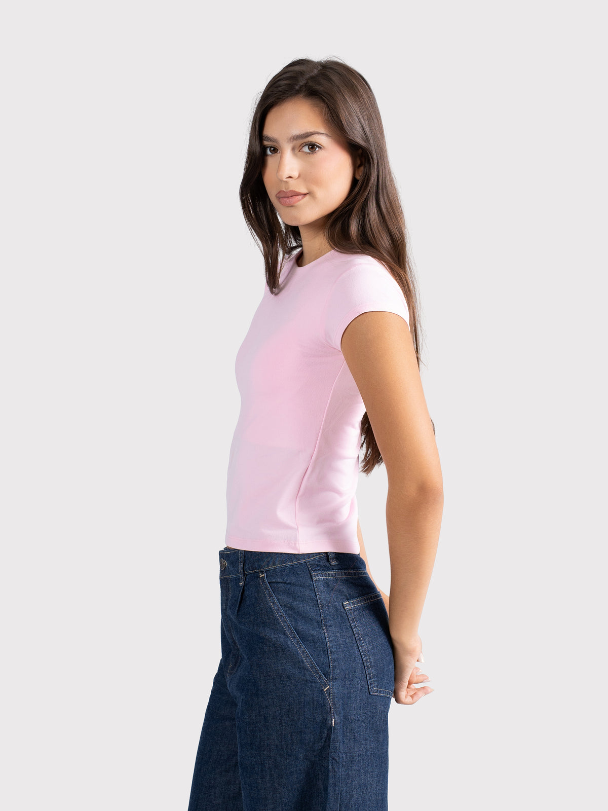 MICROFIBER BASIC SHORT SLEEVE TOP BABY-PINK
