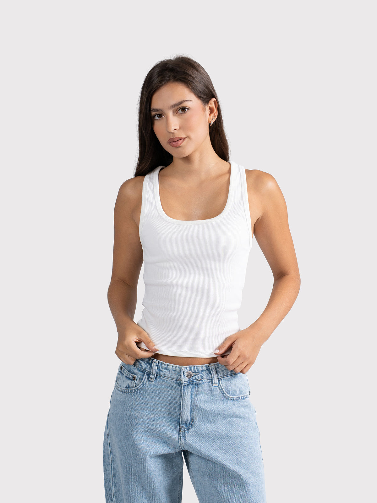 U-SHAPED TANK TOP OFF-WHITE