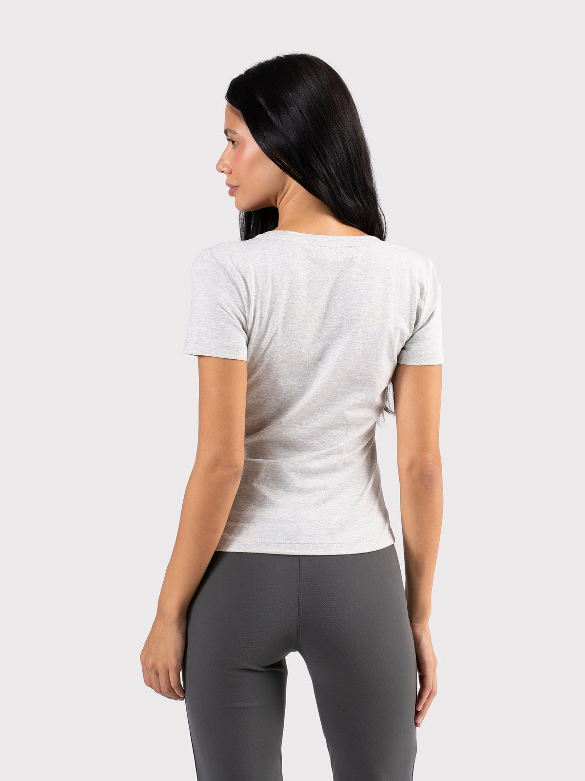 U-SHAPED SHORT SLEEVE CLOUD-GREY