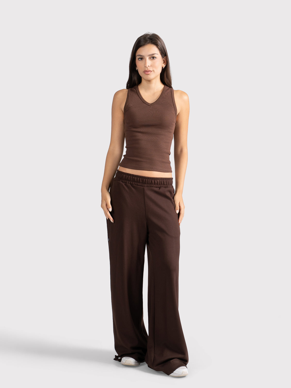 V-NECK TANK TOP BROWN