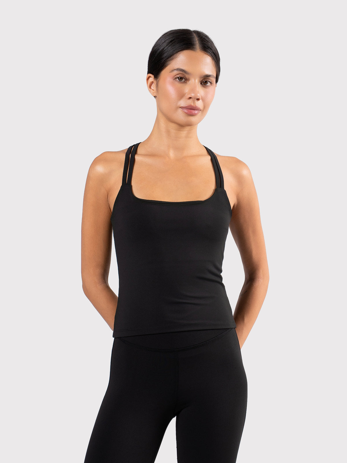 MOVE CROSSED BACK TANK BLACK