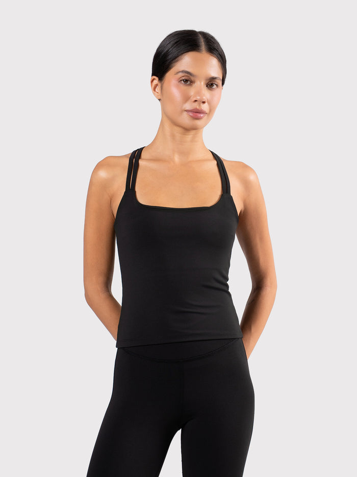 MOVE CROSSED BACK TANK BLACK