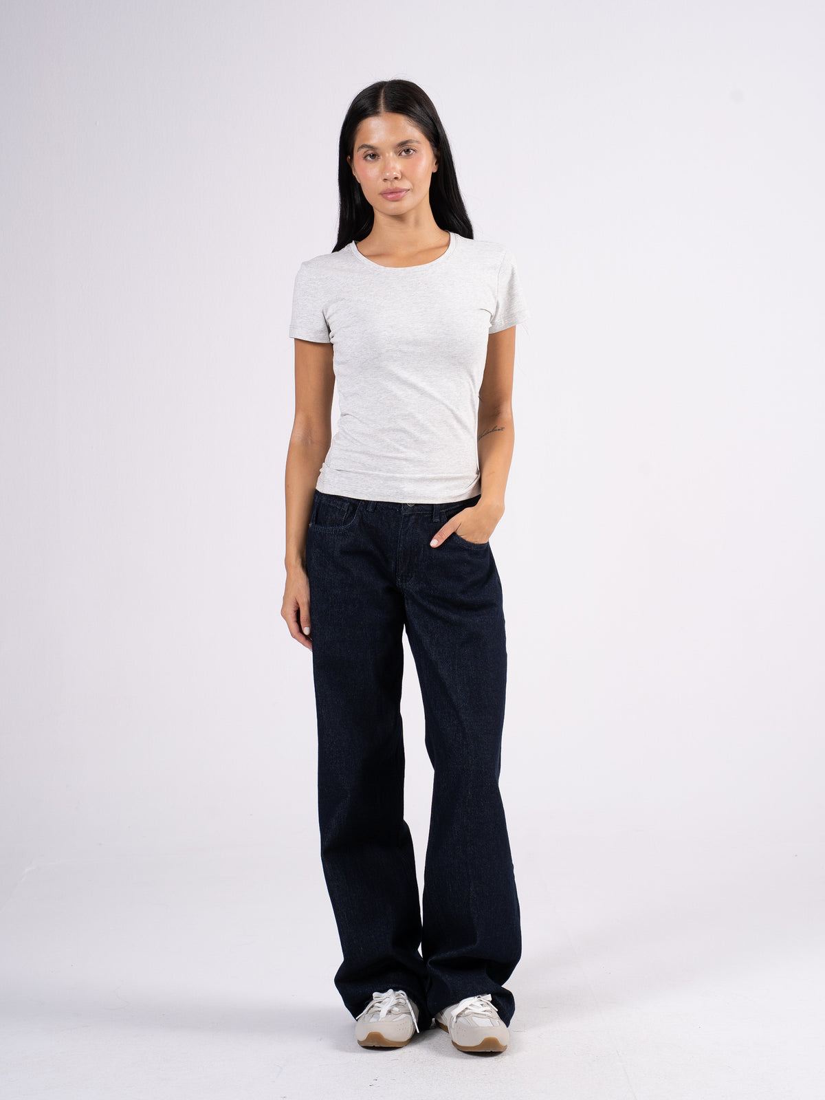 SHORT SLEEVE TOP CLOUD-GREY