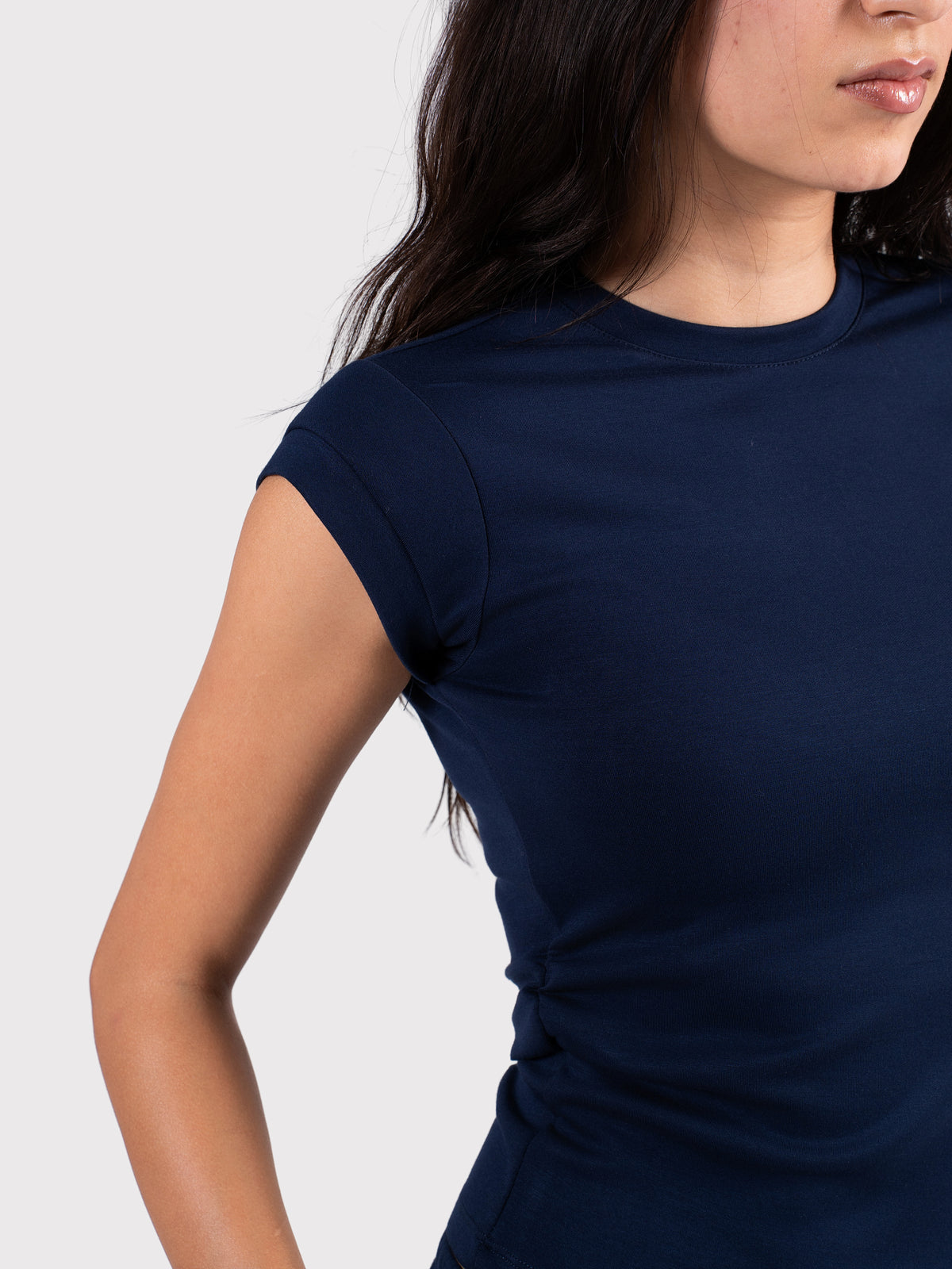BREATHABLE CINCH TEE - NAVY