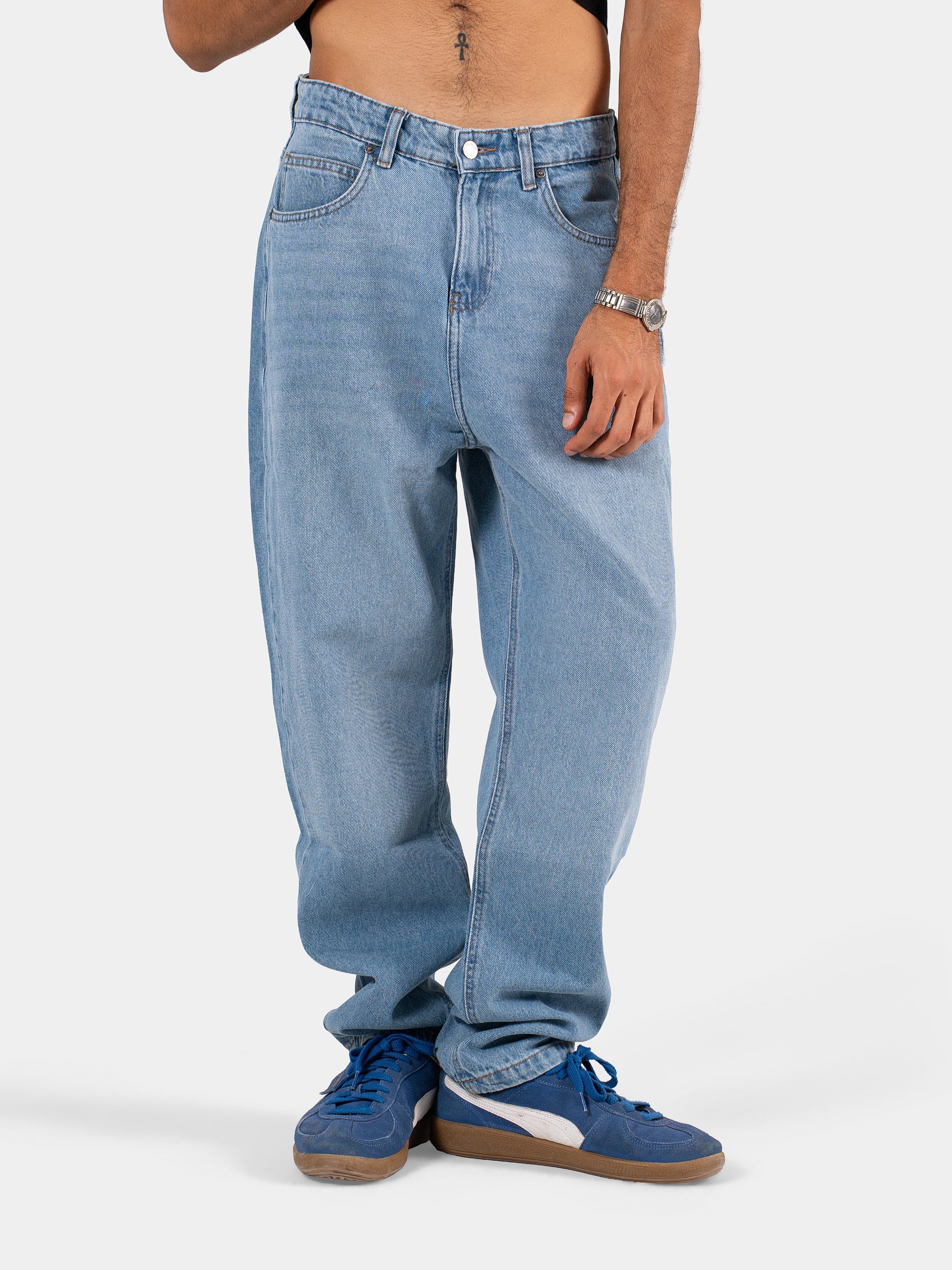 MEN'S RELAXED FIT JEANS LIGHT-BLUE 1