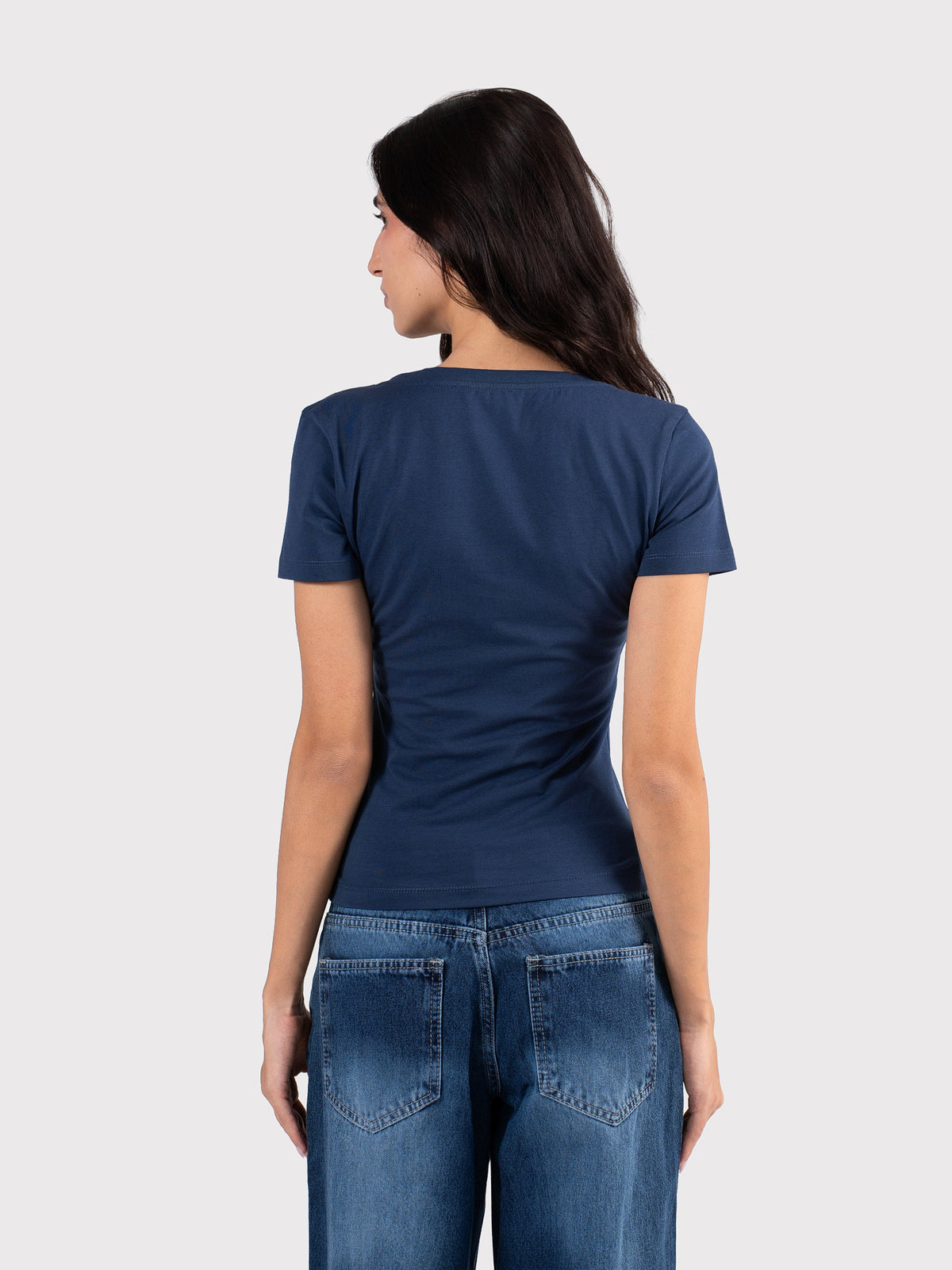 U-SHAPED SHORT SLEEVE NAVY