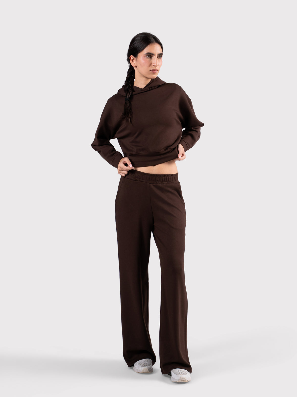 BREATHABLE HOODIE WITHOUT LINING BROWN