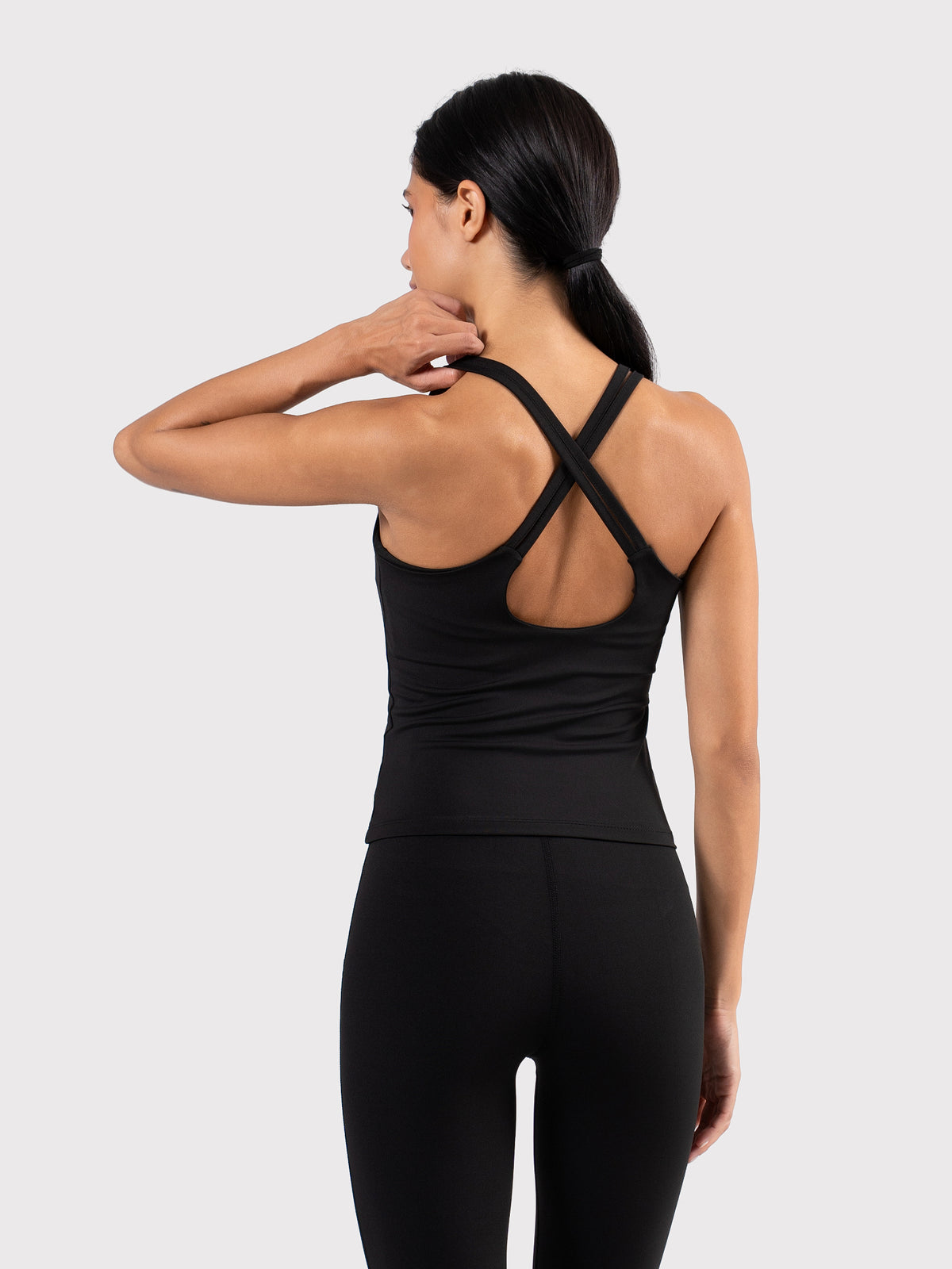 MOVE CROSSED BACK TANK BLACK