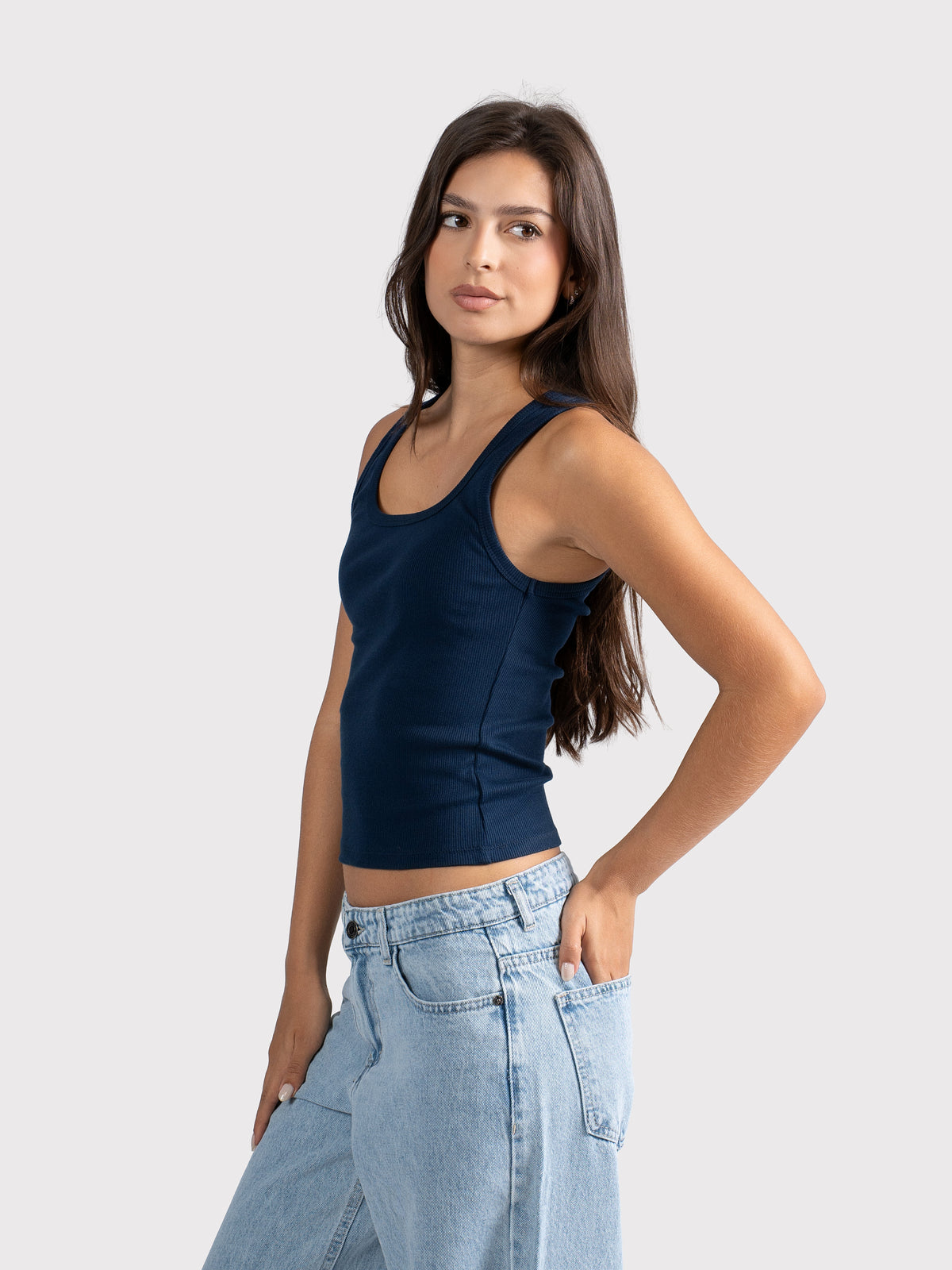 U-SHAPED TANK TOP NAVY
