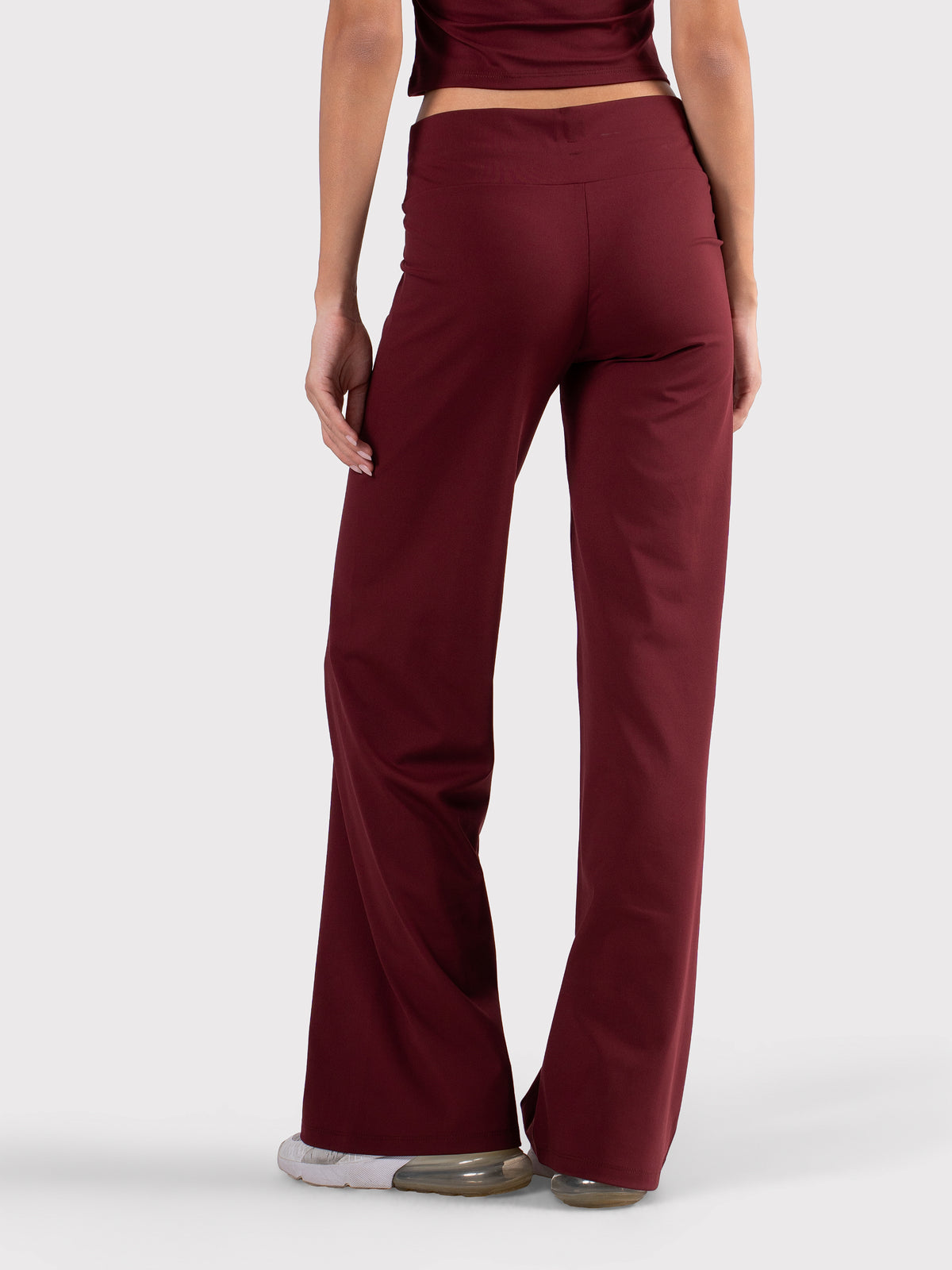 WIDE LEG DRAWSTRING MOVE PANTS BURGUNDY