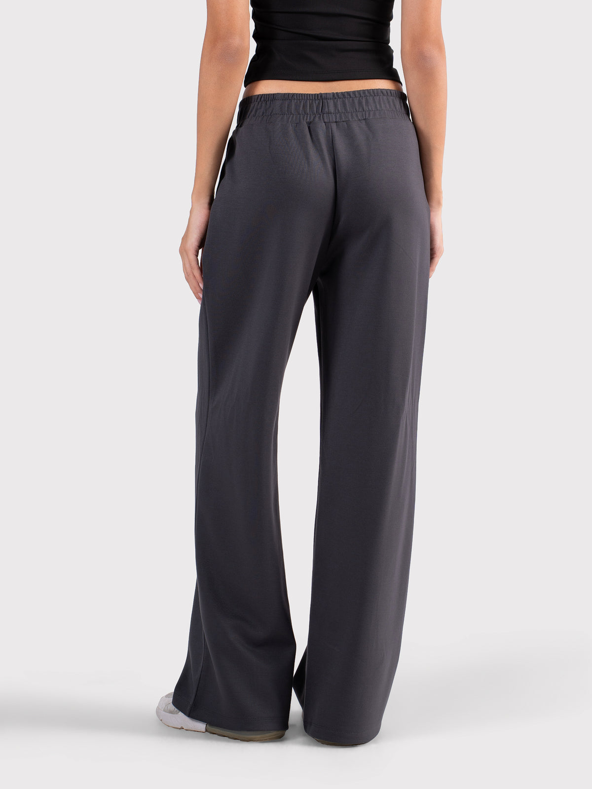 BREATHABLE PLEATED WIDE LEG PANTS GREY