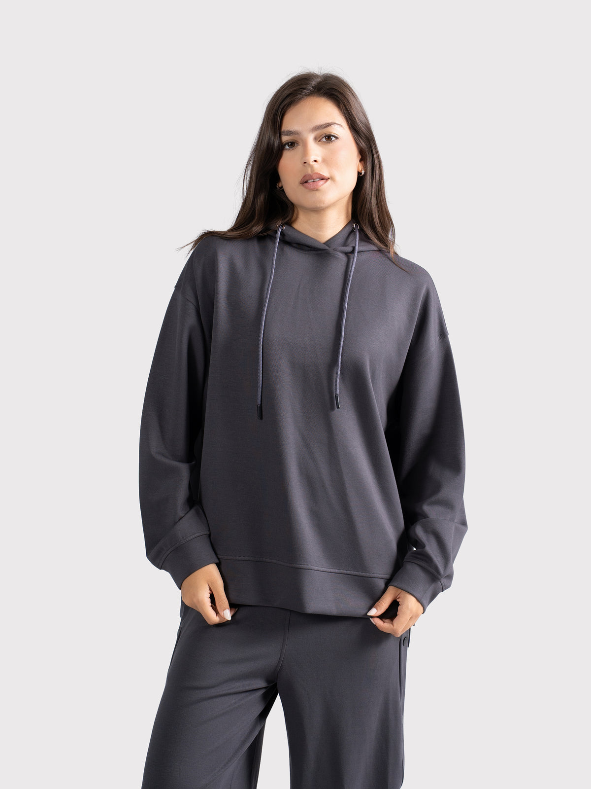 BREATHABLE OVERSIZED HOODIE - GREY