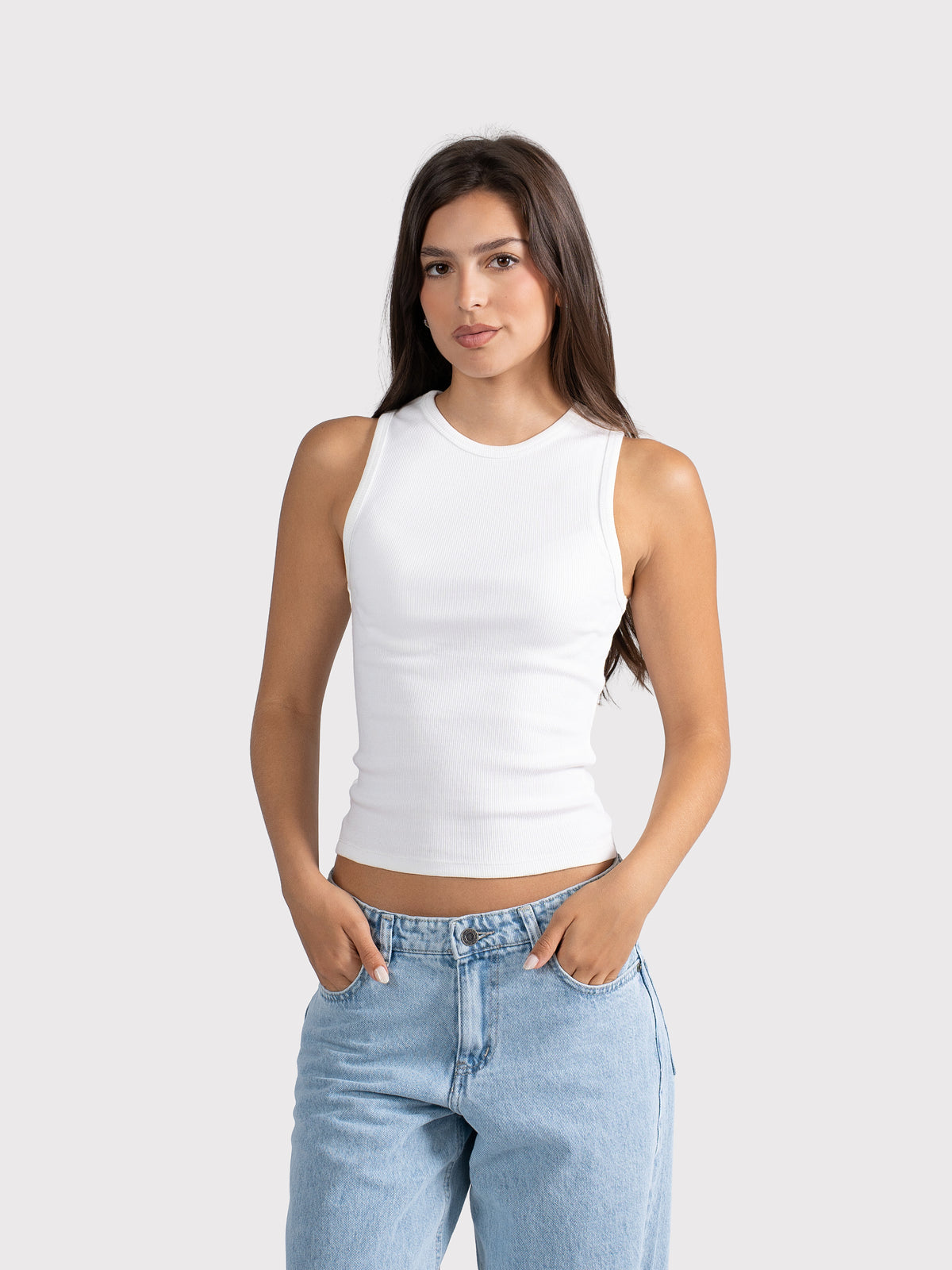 CREWNECK TANK TOP WHITE
