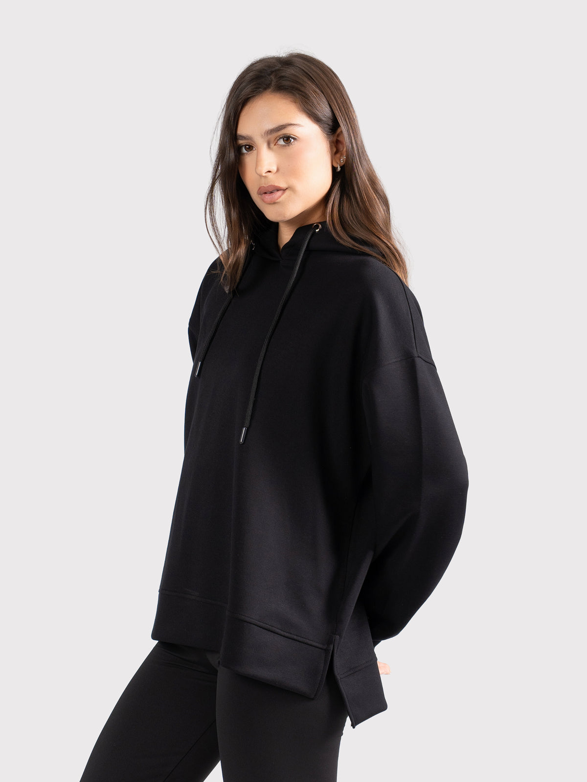 BREATHABLE OVERSIZED HOODIE - BLACK